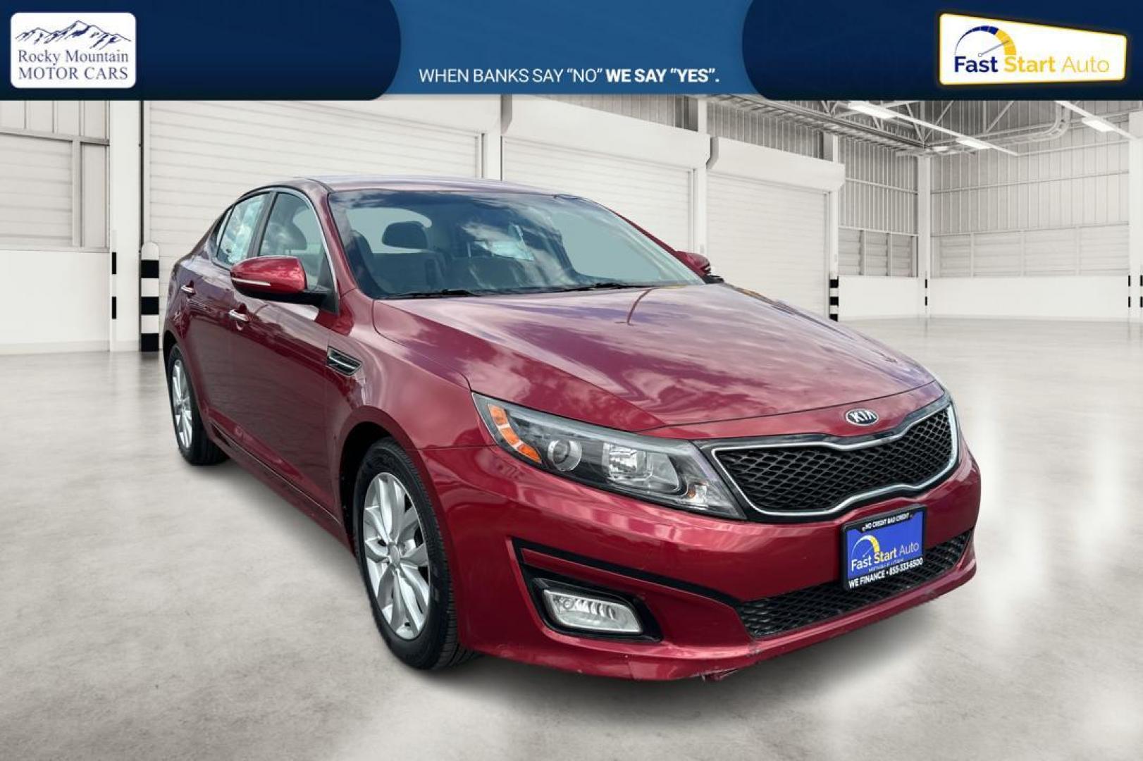 2015 Red Kia Optima LX (5XXGM4A73FG) with an 2.4L L4 DOHC 16V engine, 6-Speed Automatic transmission, located at 7755 State Street, Midvale, UT, 84047, (801) 753-9063, 40.610329, -111.892159 - Photo#0