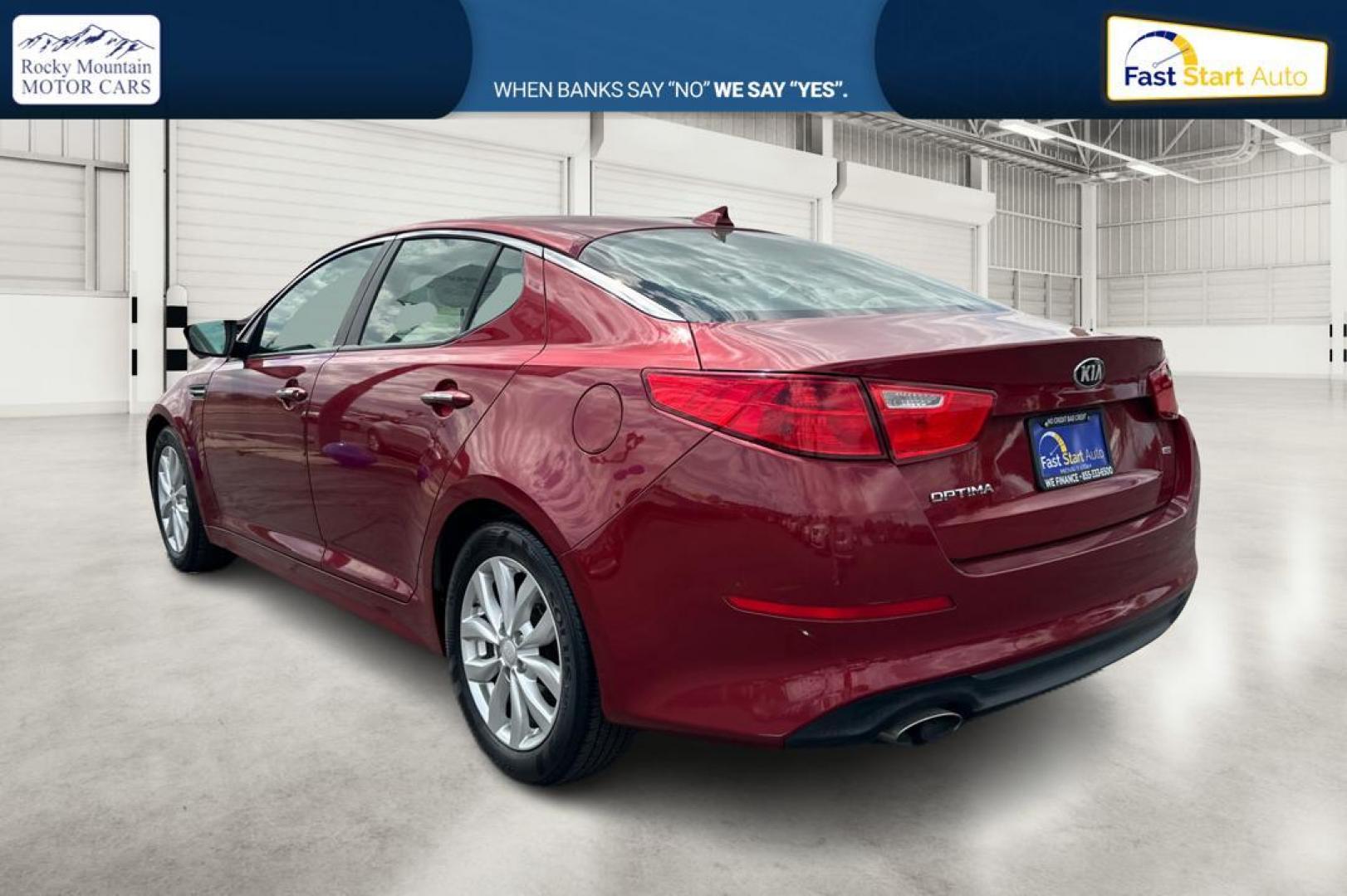 2015 Red Kia Optima LX (5XXGM4A73FG) with an 2.4L L4 DOHC 16V engine, 6-Speed Automatic transmission, located at 7755 State Street, Midvale, UT, 84047, (801) 753-9063, 40.610329, -111.892159 - Photo#4