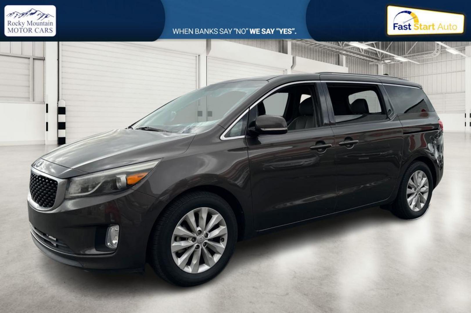 2015 Brown Kia Sedona EX (KNDMC5C12F6) with an 3.3L V6 DOHC 24V engine, 6-Speed Automatic transmission, located at 767 S State Road, Pleasant Grove, UT, 84062, (801) 785-1058, 40.354839, -111.736687 - Photo#8