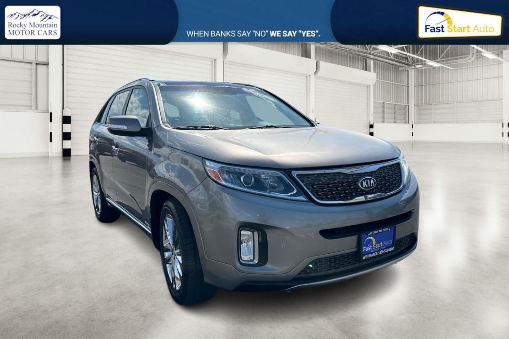 2015 Gray Kia Sorento SX V6 AWD (5XYKWDA72FG) with an 3.3L V6 DOHC 24V engine, 6-Speed Automatic transmission, located at 7755 State Street, Midvale, UT, 84047, (801) 753-9063, 40.610329, -111.892159 - Photo#0