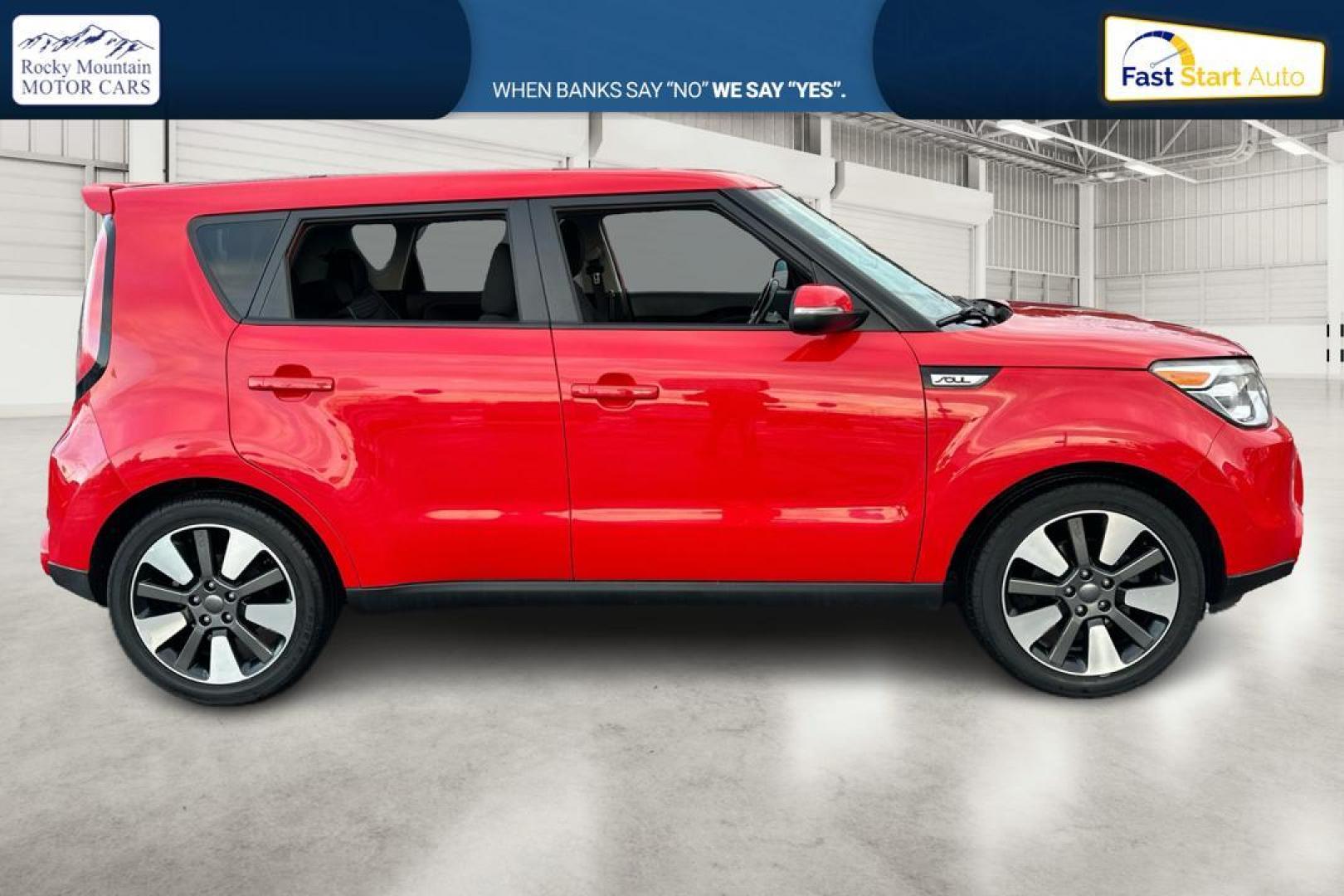 2015 Red Kia Soul ! (KNDJX3A50F7) with an 2.0L L4 DOHC 16V engine, 6-Speed Automatic transmission, located at 7755 State Street, Midvale, UT, 84047, (801) 753-9063, 40.610329, -111.892159 - Photo#1