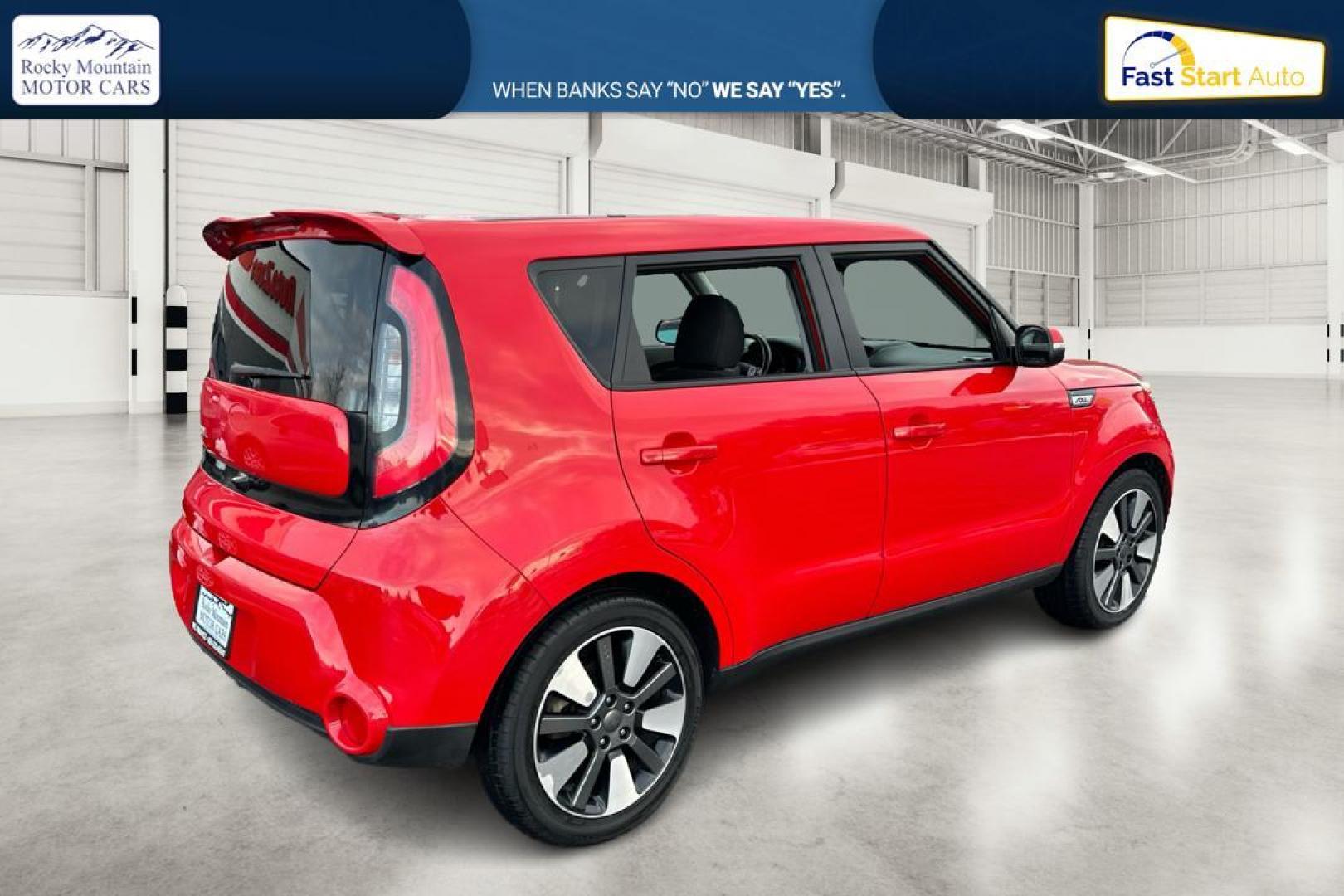 2015 Red Kia Soul ! (KNDJX3A50F7) with an 2.0L L4 DOHC 16V engine, 6-Speed Automatic transmission, located at 7755 State Street, Midvale, UT, 84047, (801) 753-9063, 40.610329, -111.892159 - Photo#2