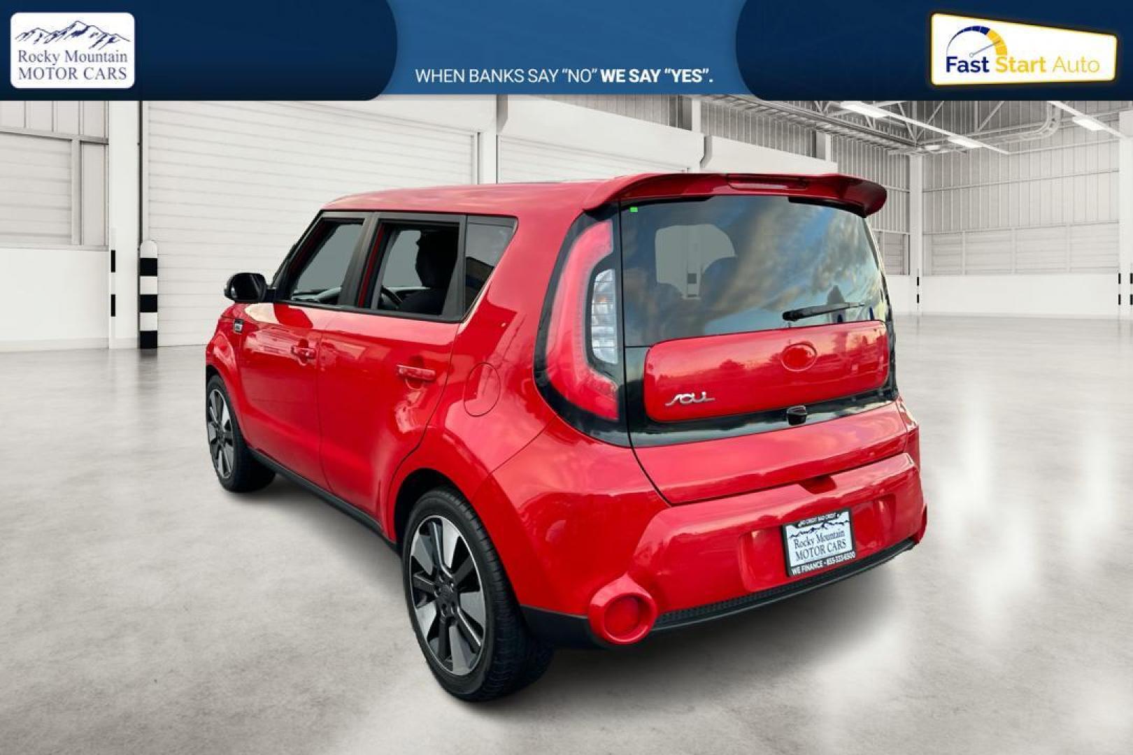 2015 Red Kia Soul ! (KNDJX3A50F7) with an 2.0L L4 DOHC 16V engine, 6-Speed Automatic transmission, located at 7755 State Street, Midvale, UT, 84047, (801) 753-9063, 40.610329, -111.892159 - Photo#4