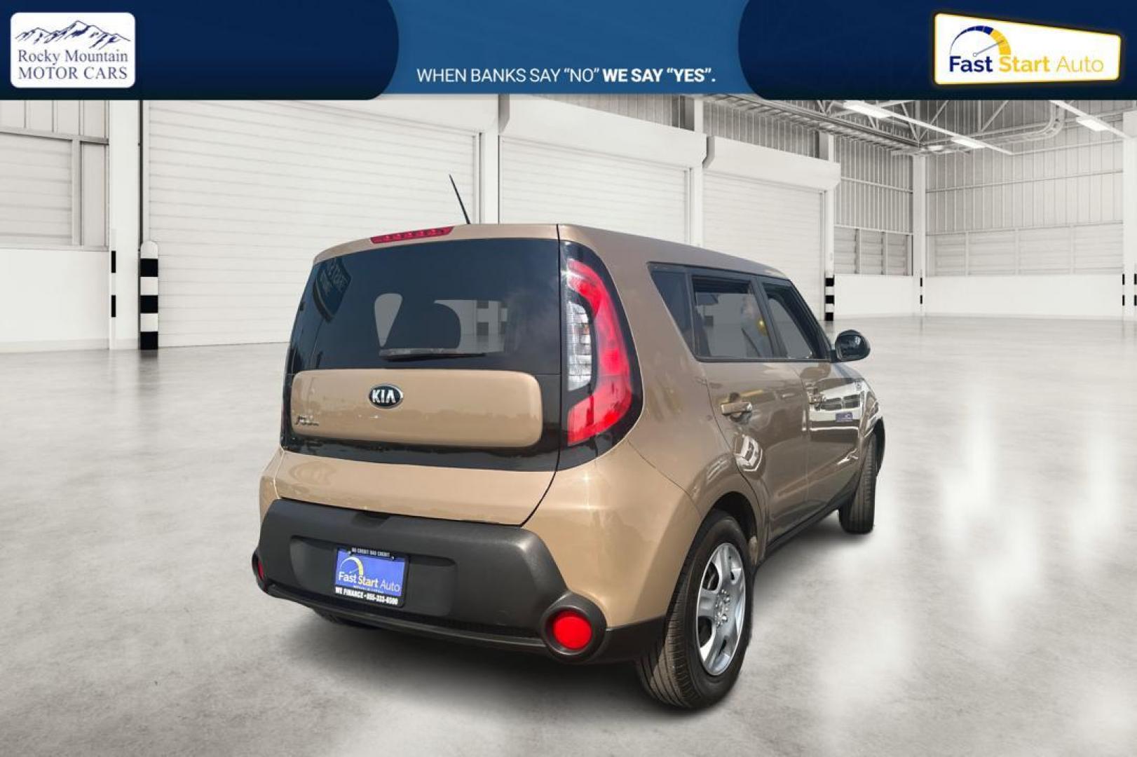 2015 Tan Kia Soul Base (KNDJN2A28F7) with an 1.6L L4 DOHC 16V engine, Manual, 6-Spd transmission, located at 767 S State Road, Pleasant Grove, UT, 84062, (801) 785-1058, 40.354839, -111.736687 - Photo#2