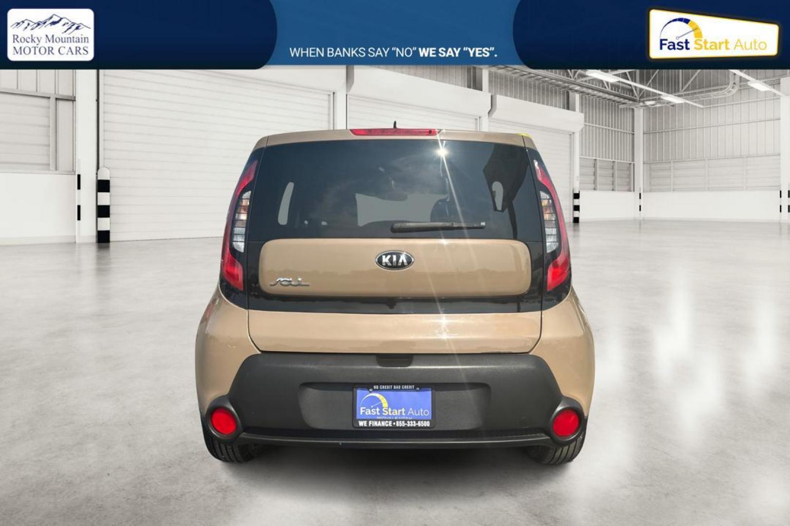 2015 Tan Kia Soul Base (KNDJN2A28F7) with an 1.6L L4 DOHC 16V engine, Manual, 6-Spd transmission, located at 767 S State Road, Pleasant Grove, UT, 84062, (801) 785-1058, 40.354839, -111.736687 - Photo#4