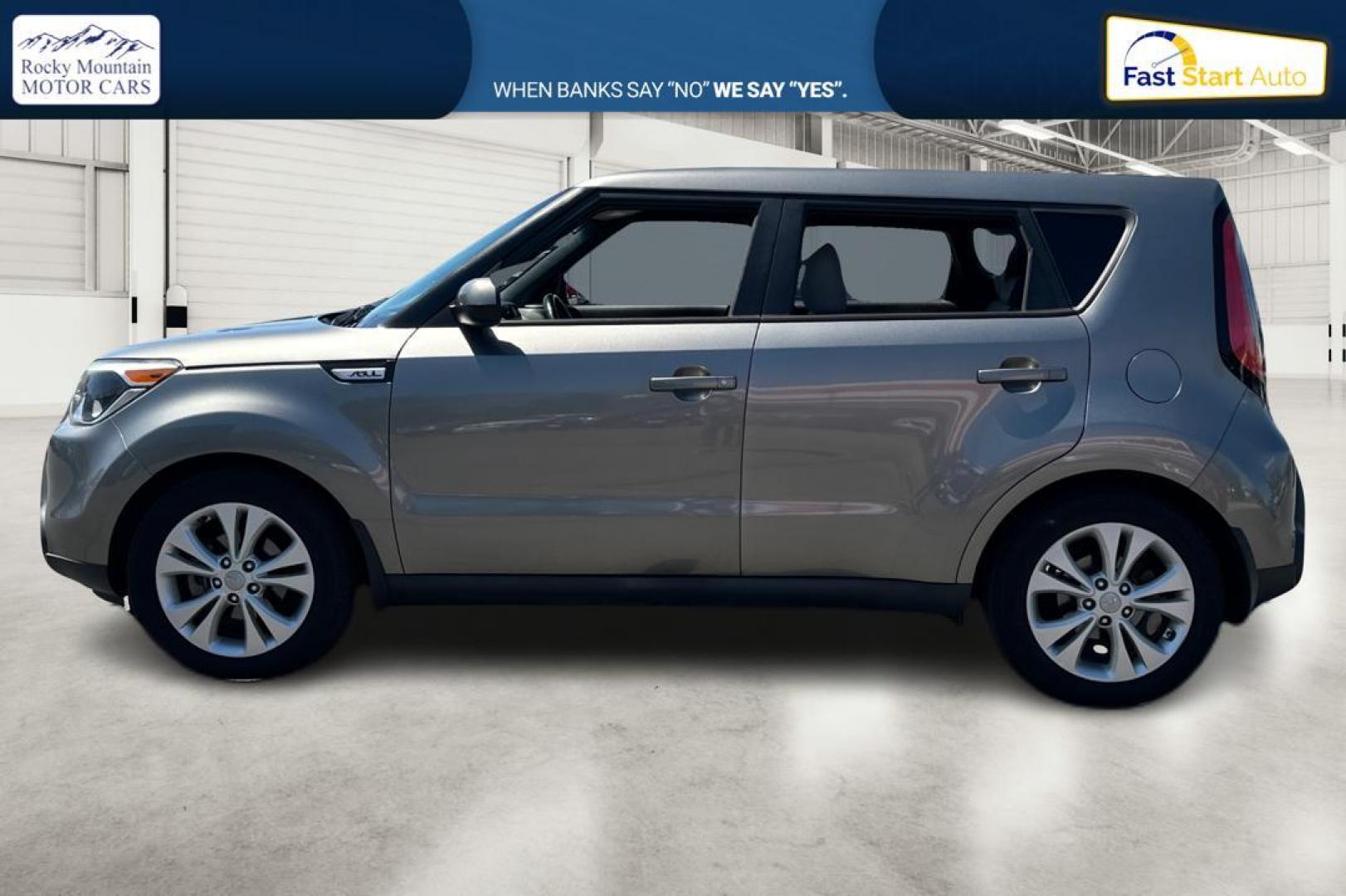 2015 Gray Kia Soul + (KNDJP3A51F7) with an 2.0L L4 DOHC 16V engine, 6-Speed Automatic transmission, located at 7755 State Street, Midvale, UT, 84047, (801) 753-9063, 40.610329, -111.892159 - Photo#5