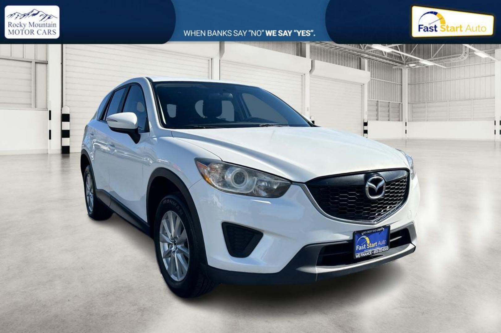 2015 White Mazda CX-5 Sport AT (JM3KE2BE4F0) with an 2.5L L4 DOHC 16V engine, 6-Speed Automatic transmission, located at 7755 State Street, Midvale, UT, 84047, (801) 753-9063, 40.610329, -111.892159 - Photo#0