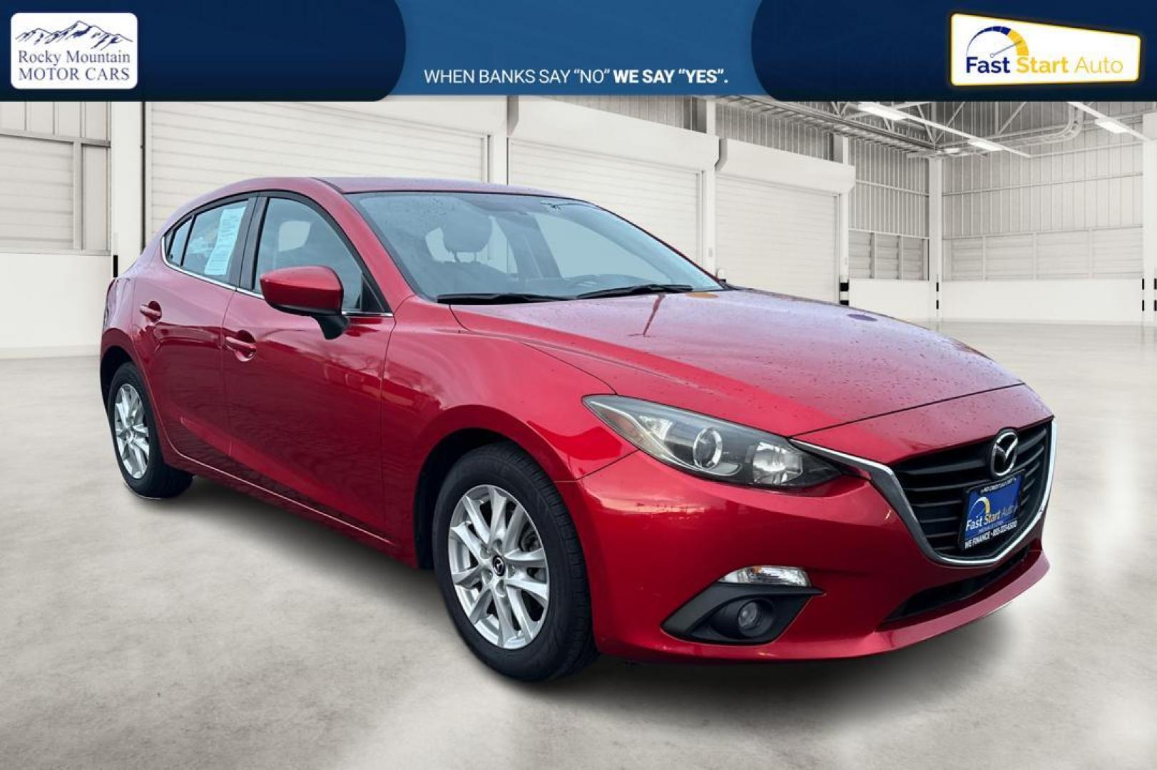 2015 Red Mazda MAZDA3 i Grand Touring AT 5-Door (JM1BM1M75F1) with an 2.0L L4 DOHC 16V engine, 6-Speed Automatic transmission, located at 7755 State Street, Midvale, UT, 84047, (801) 753-9063, 40.610329, -111.892159 - Photo#0