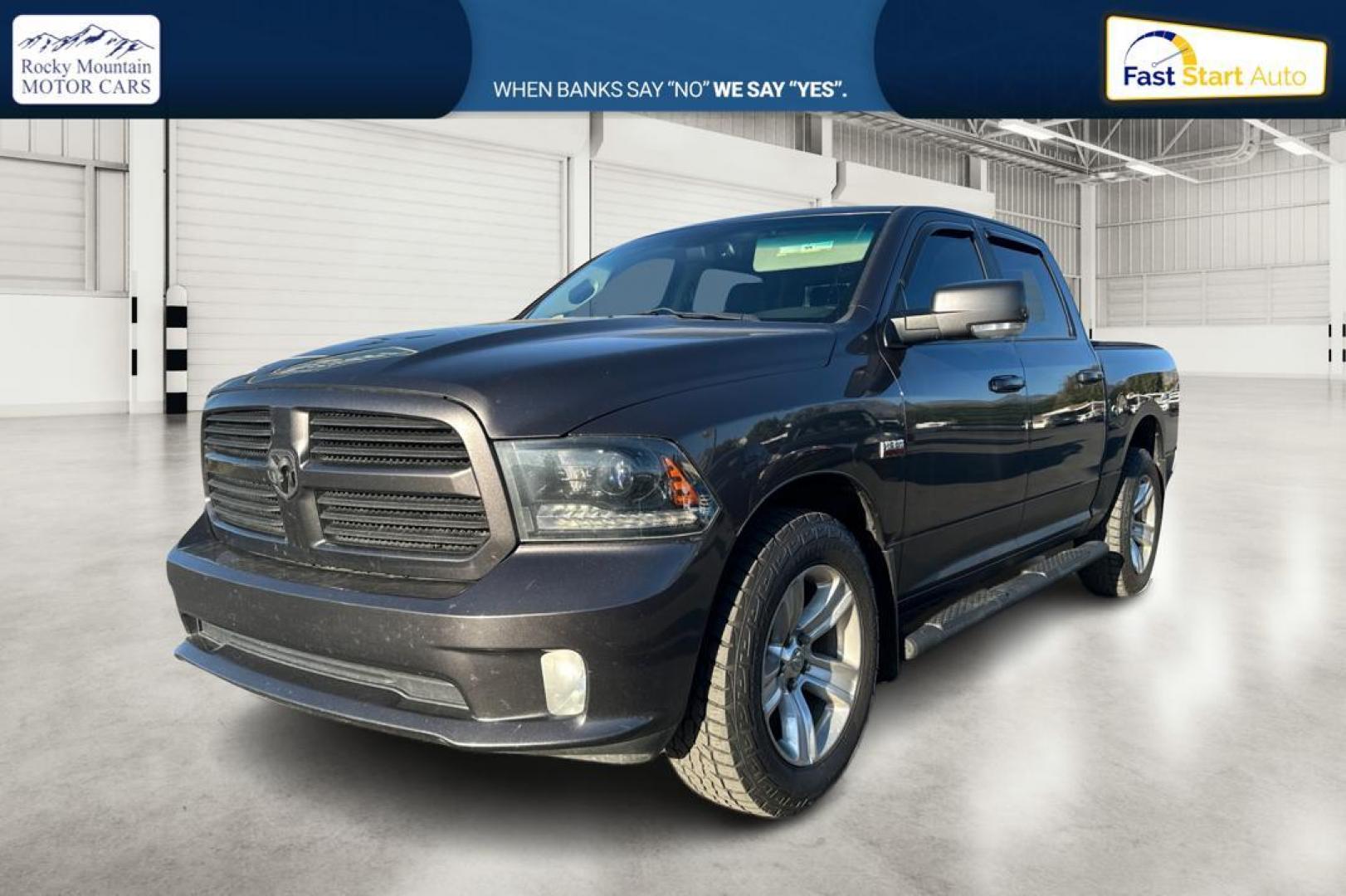 2015 Gray RAM 1500 Sport Crew Cab SWB 4WD (1C6RR7MT1FS) with an 5.7L V8 OHV 16V engine, 6-Speed Automatic transmission, located at 344 S Washington Blvd, Ogden, UT, 84404, (801) 399-1799, 41.255482, -111.970848 - Photo#8