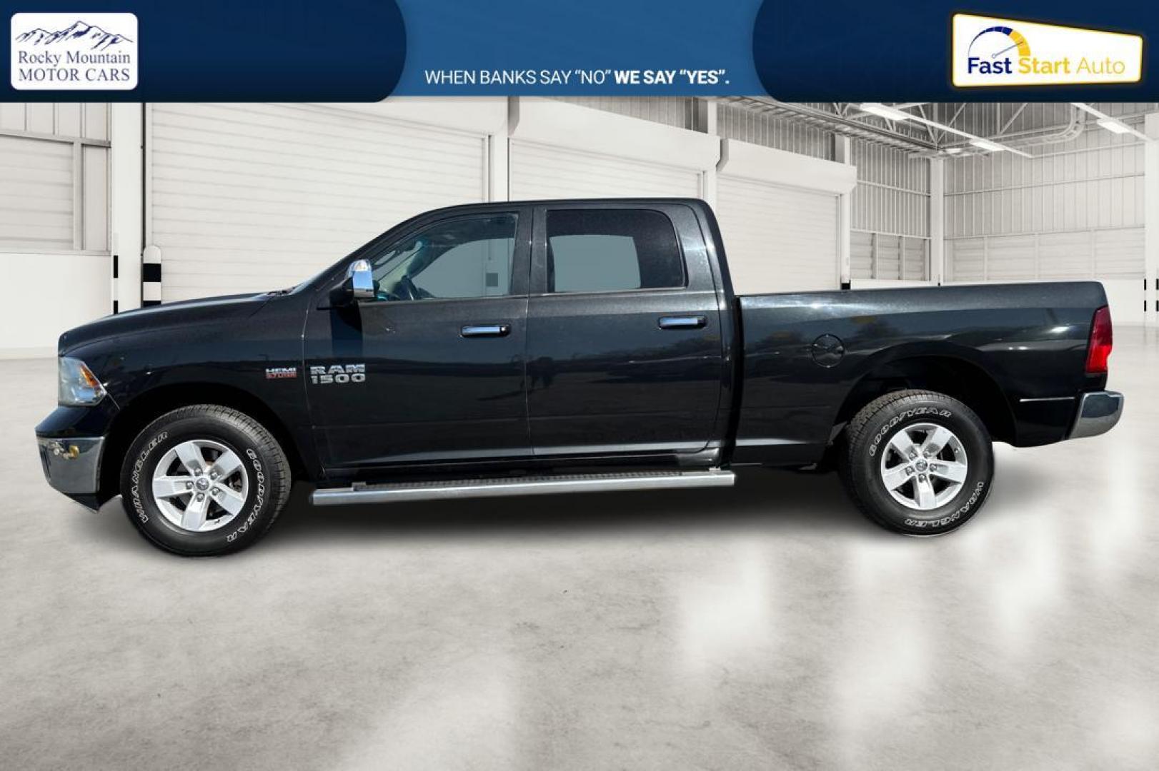 2015 Black RAM 1500 SLT Crew Cab LWB 4WD (1C6RR7TT6FS) with an 5.7L V8 OHV 16V engine, 6-Speed Automatic transmission, located at 344 S Washington Blvd, Ogden, UT, 84404, (801) 399-1799, 41.255482, -111.970848 - Photo#6