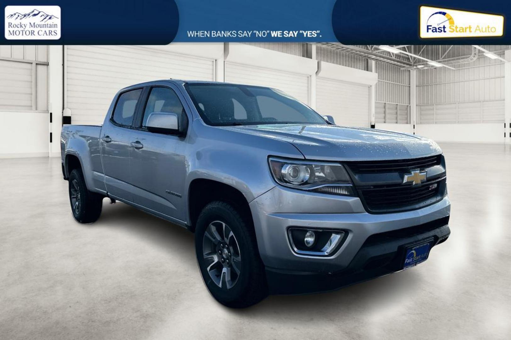 2016 Silver Chevrolet Colorado Z71 Crew Cab 4WD Long Box (1GCGTDE34G1) with an 3.6L V6 DOHC 24V GAS engine, 6A transmission, located at 7755 State Street, Midvale, UT, 84047, (801) 753-9063, 40.610329, -111.892159 - Photo#0