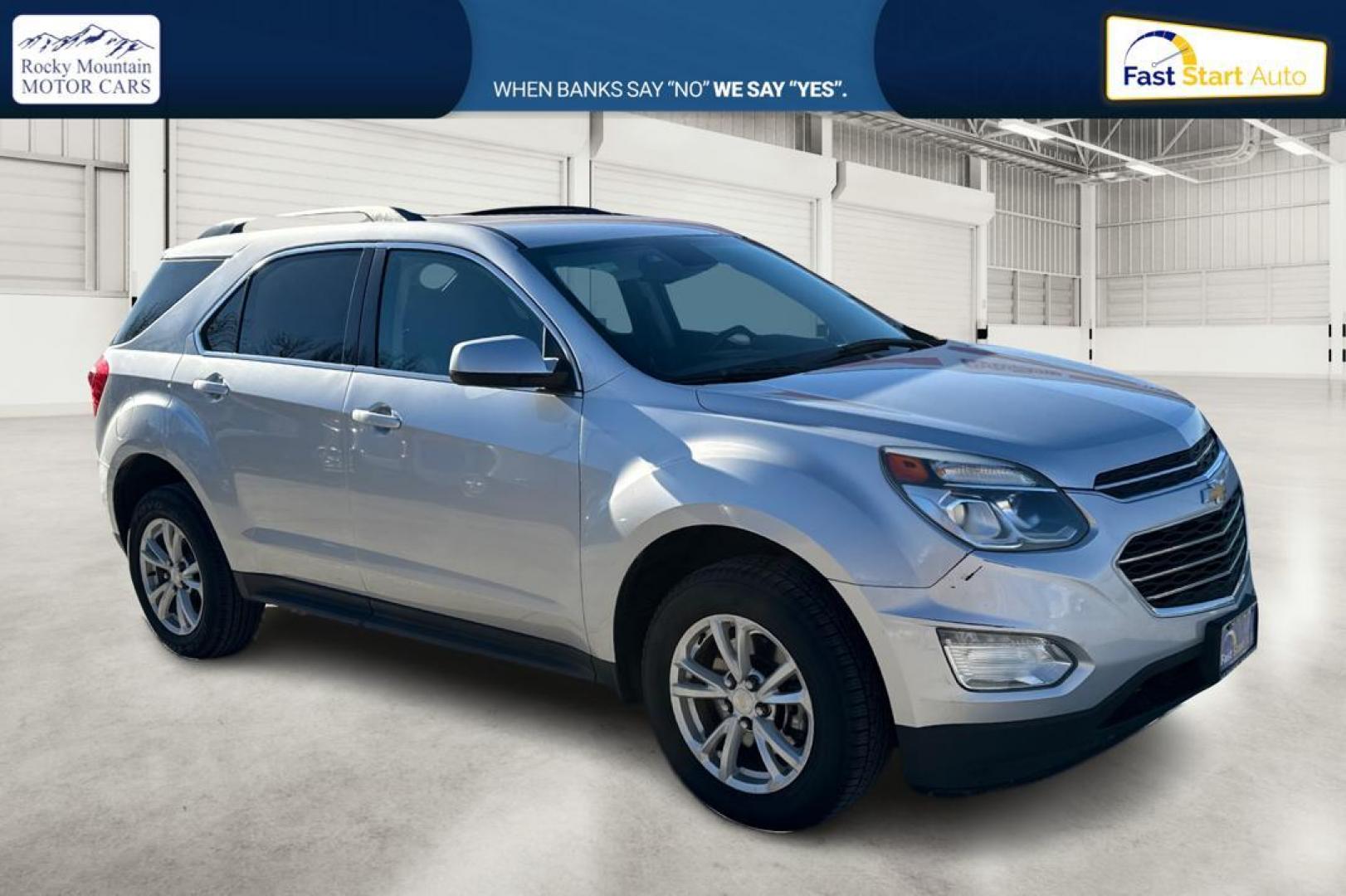 2016 Silver Chevrolet Equinox LT 2WD (2GNALCEKXG1) with an 2.4L L4 DOHC 16V FFV engine, 6A transmission, located at 344 S Washington Blvd, Ogden, UT, 84404, (801) 399-1799, 41.255482, -111.970848 - Photo#0