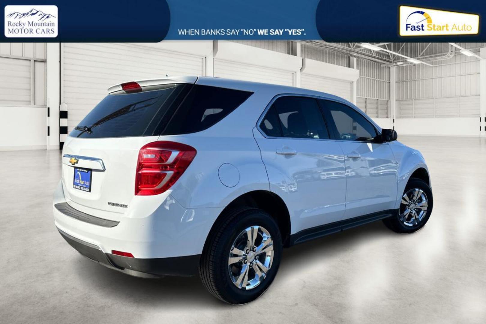 2016 White Chevrolet Equinox LS 2WD (2GNALBEK4G1) with an 2.4L L4 DOHC 16V FFV engine, 6A transmission, located at 7755 State Street, Midvale, UT, 84047, (801) 753-9063, 40.610329, -111.892159 - Photo#2