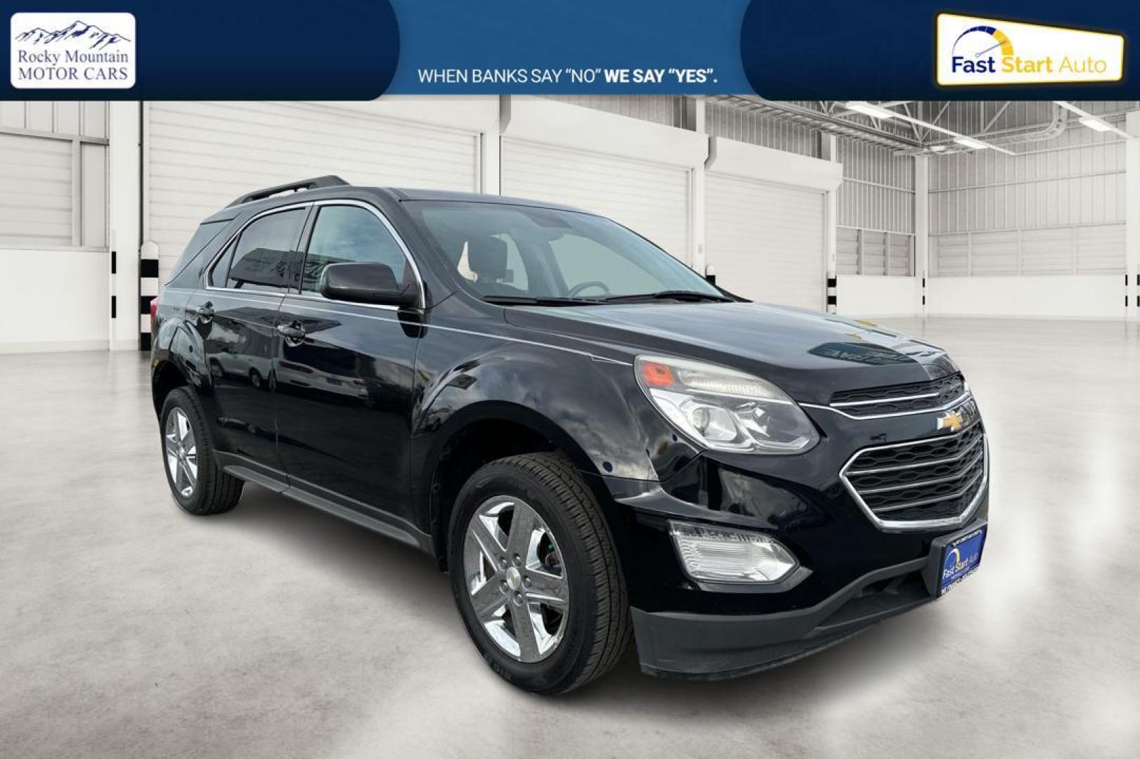 2016 Black Chevrolet Equinox LT 2WD (2GNALCEK6G1) with an 2.4L L4 DOHC 16V FFV engine, 6A transmission, located at 7755 State Street, Midvale, UT, 84047, (801) 753-9063, 40.610329, -111.892159 - Photo#0