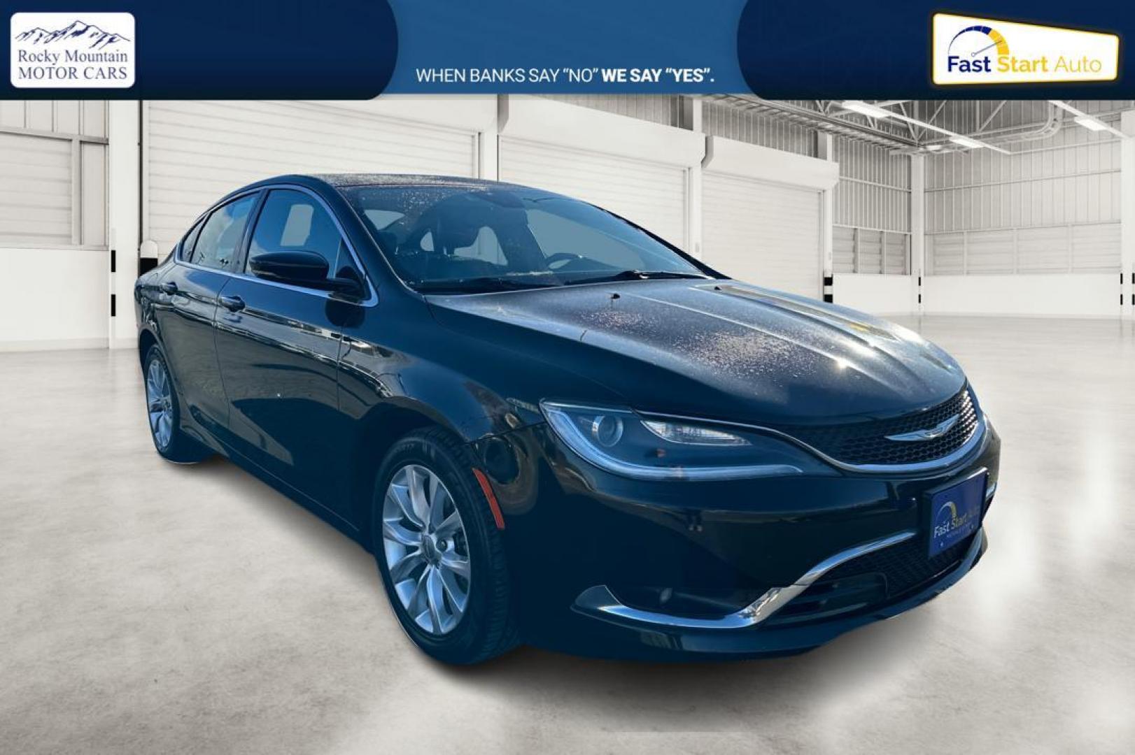 2016 Black Chrysler 200 C (1C3CCCCB3GN) with an 2.4L L4 DOHC 16V engine, 9-Speed Automatic transmission, located at 7755 State Street, Midvale, UT, 84047, (801) 753-9063, 40.610329, -111.892159 - Photo#0