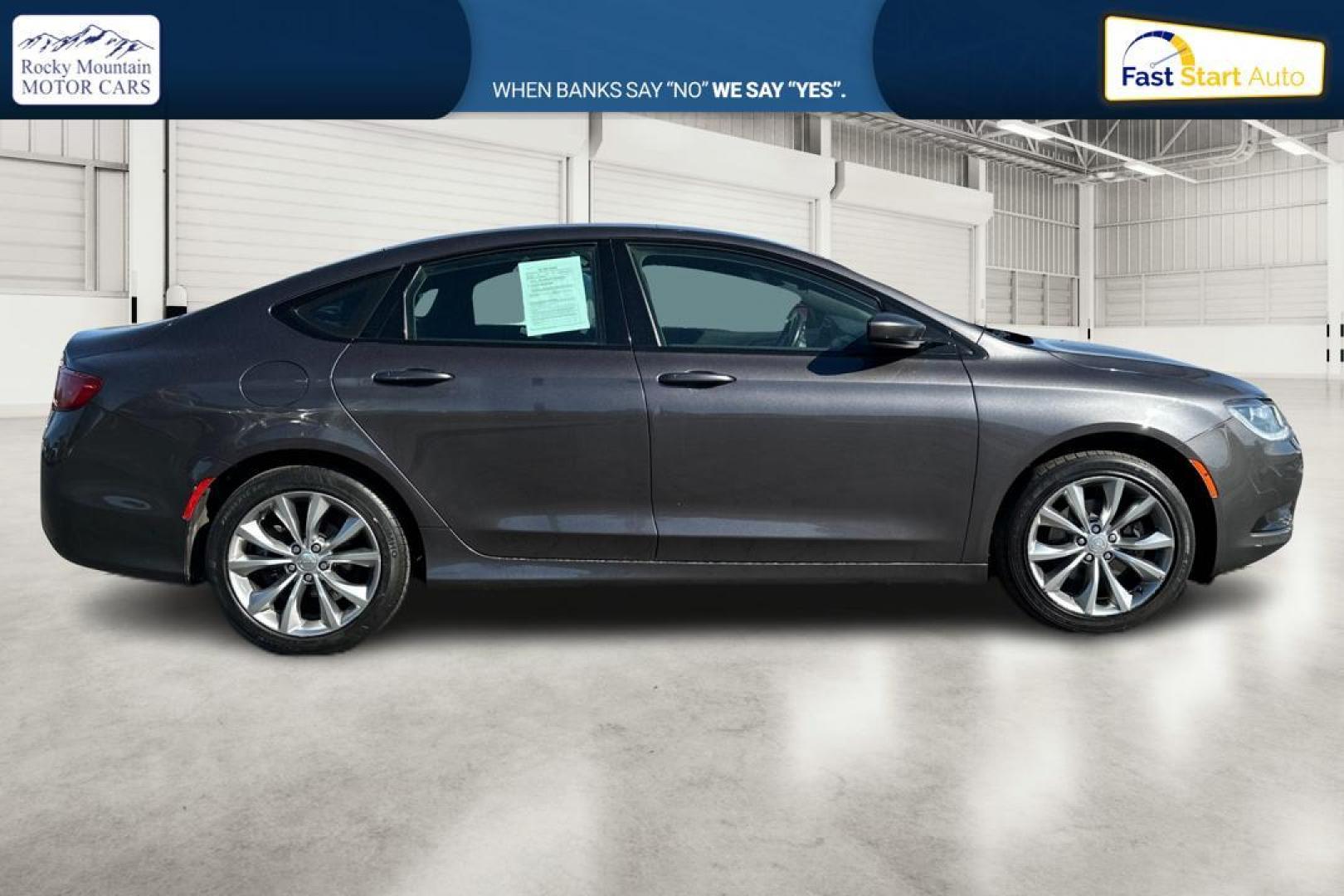 2016 Gray Chrysler 200 S (1C3CCCBB6GN) with an 2.4L L4 DOHC 16V engine, 9A transmission, located at 767 S State Road, Pleasant Grove, UT, 84062, (801) 785-1058, 40.354839, -111.736687 - Photo#1