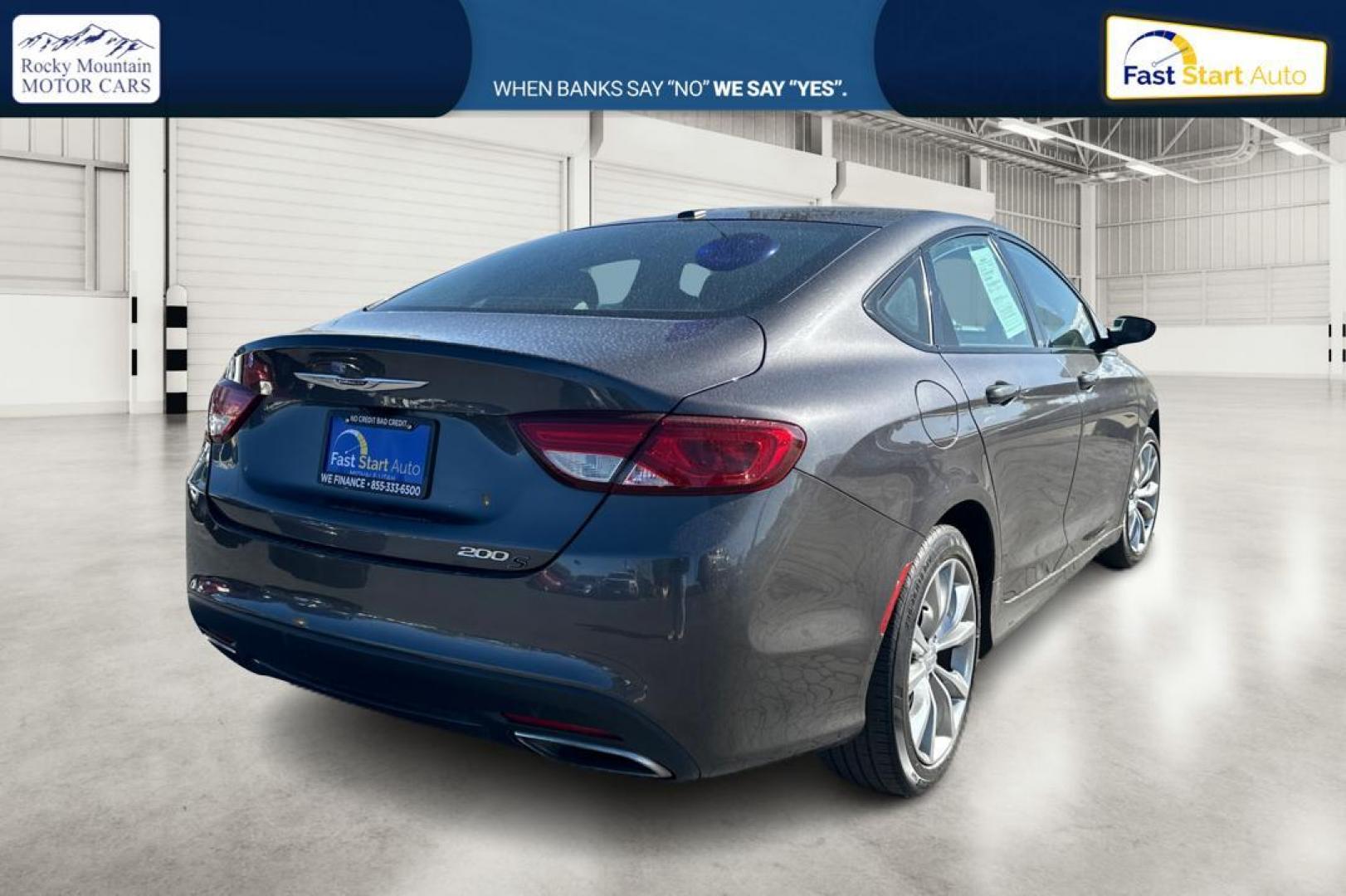 2016 Gray Chrysler 200 S (1C3CCCBB6GN) with an 2.4L L4 DOHC 16V engine, 9A transmission, located at 767 S State Road, Pleasant Grove, UT, 84062, (801) 785-1058, 40.354839, -111.736687 - Photo#2