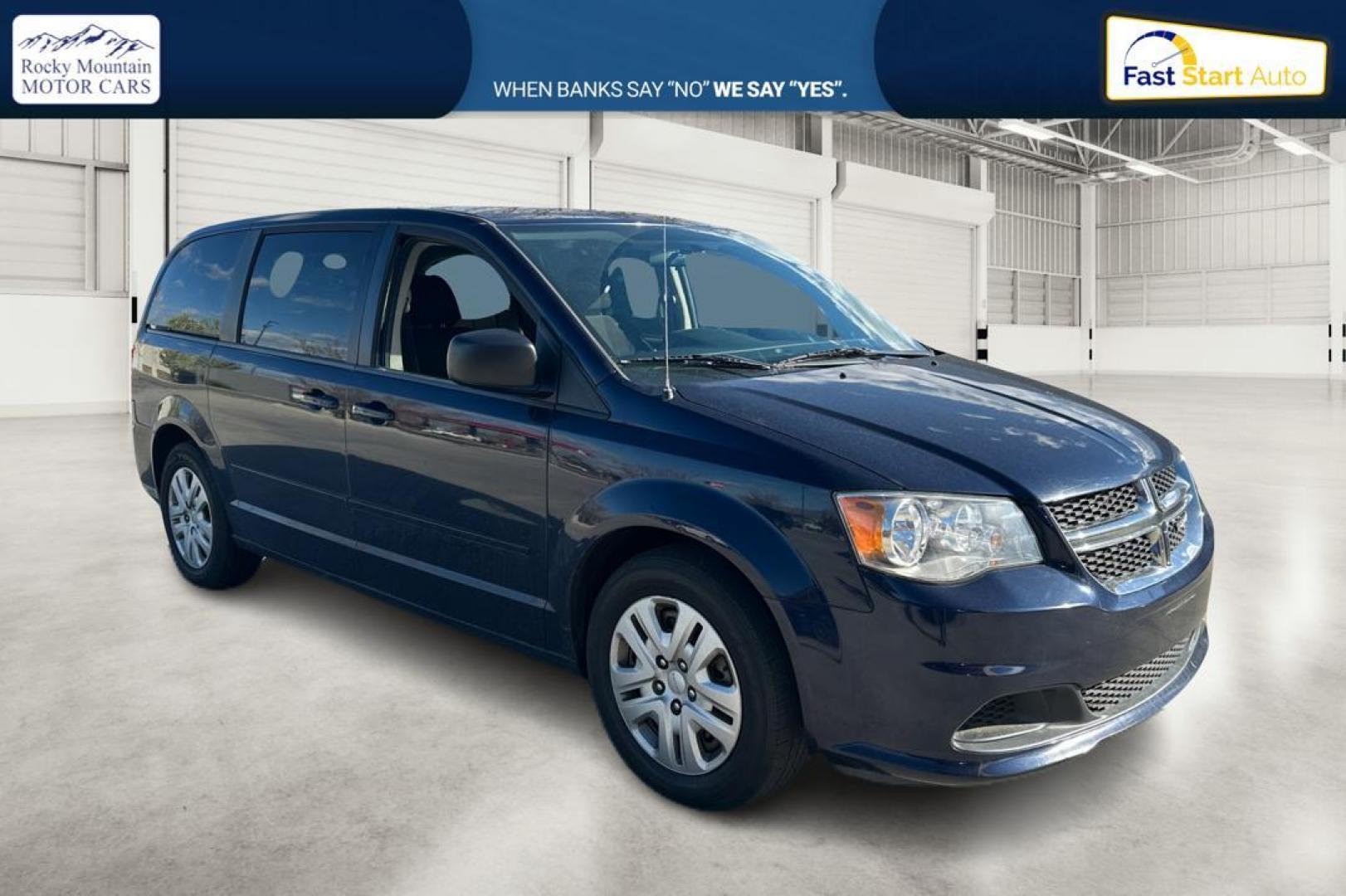 2016 Blue Dodge Grand Caravan SE (2C4RDGBG4GR) with an 3.6L V6 DOHC 24V engine, 6A transmission, located at 767 S State Road, Pleasant Grove, UT, 84062, (801) 785-1058, 40.354839, -111.736687 - Photo#0