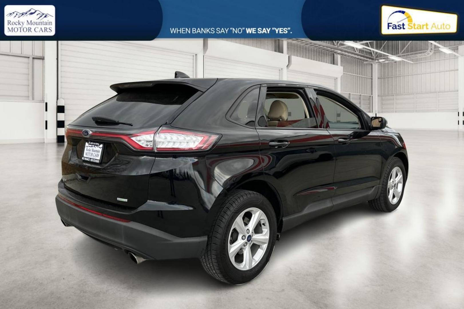 2016 Black Ford Edge SE FWD (2FMPK3G91GB) with an 2.0L L4 DOHC 16V engine, 6A transmission, located at 344 S Washington Blvd, Ogden, UT, 84404, (801) 399-1799, 41.255482, -111.970848 - Photo#2