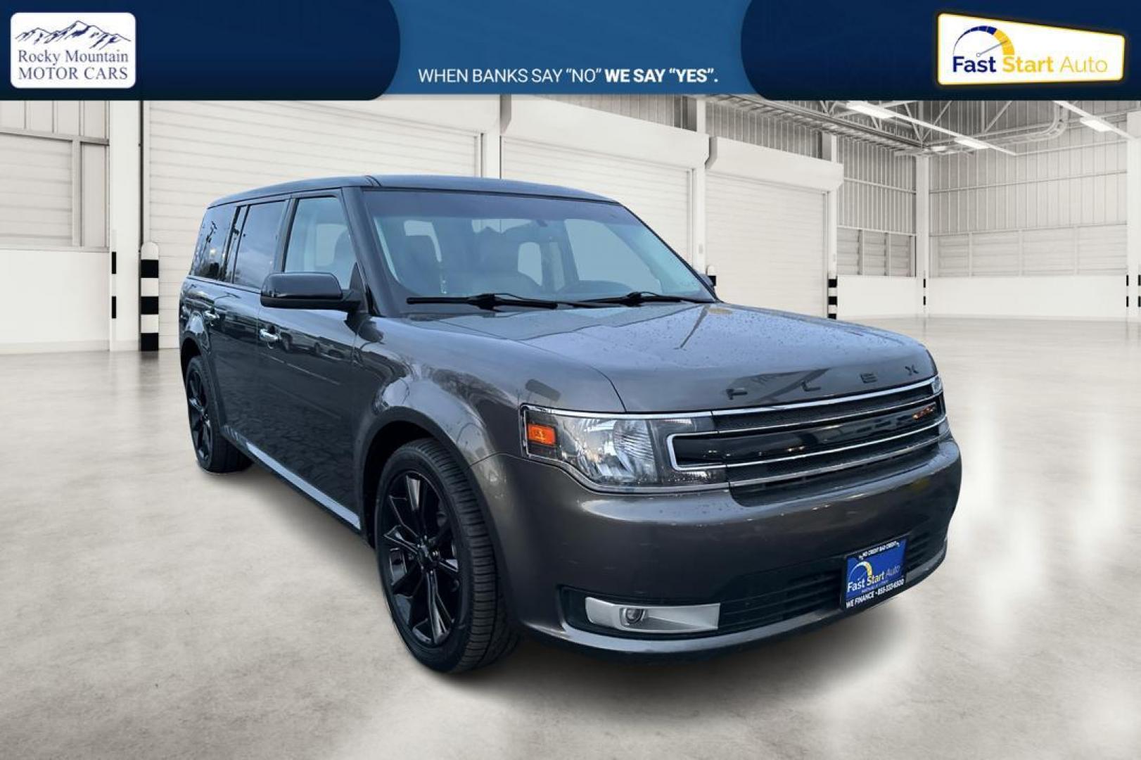 2016 Gray Ford Flex SEL FWD (2FMGK5C84GB) with an 3.5L V6 DOHC 24V engine, 6A transmission, located at 7755 State Street, Midvale, UT, 84047, (801) 753-9063, 40.610329, -111.892159 - Photo#0