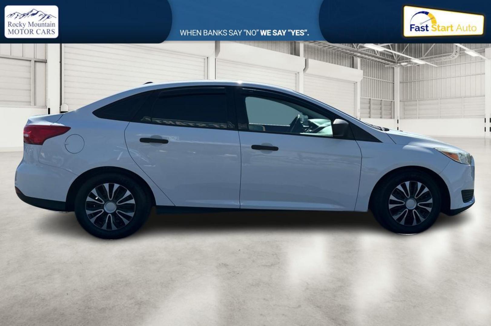 2016 White Ford Focus S Sedan (1FADP3E26GL) with an 2.0L L4 DOHC 16V engine, 5M transmission, located at 7755 State Street, Midvale, UT, 84047, (801) 753-9063, 40.610329, -111.892159 - Photo#1