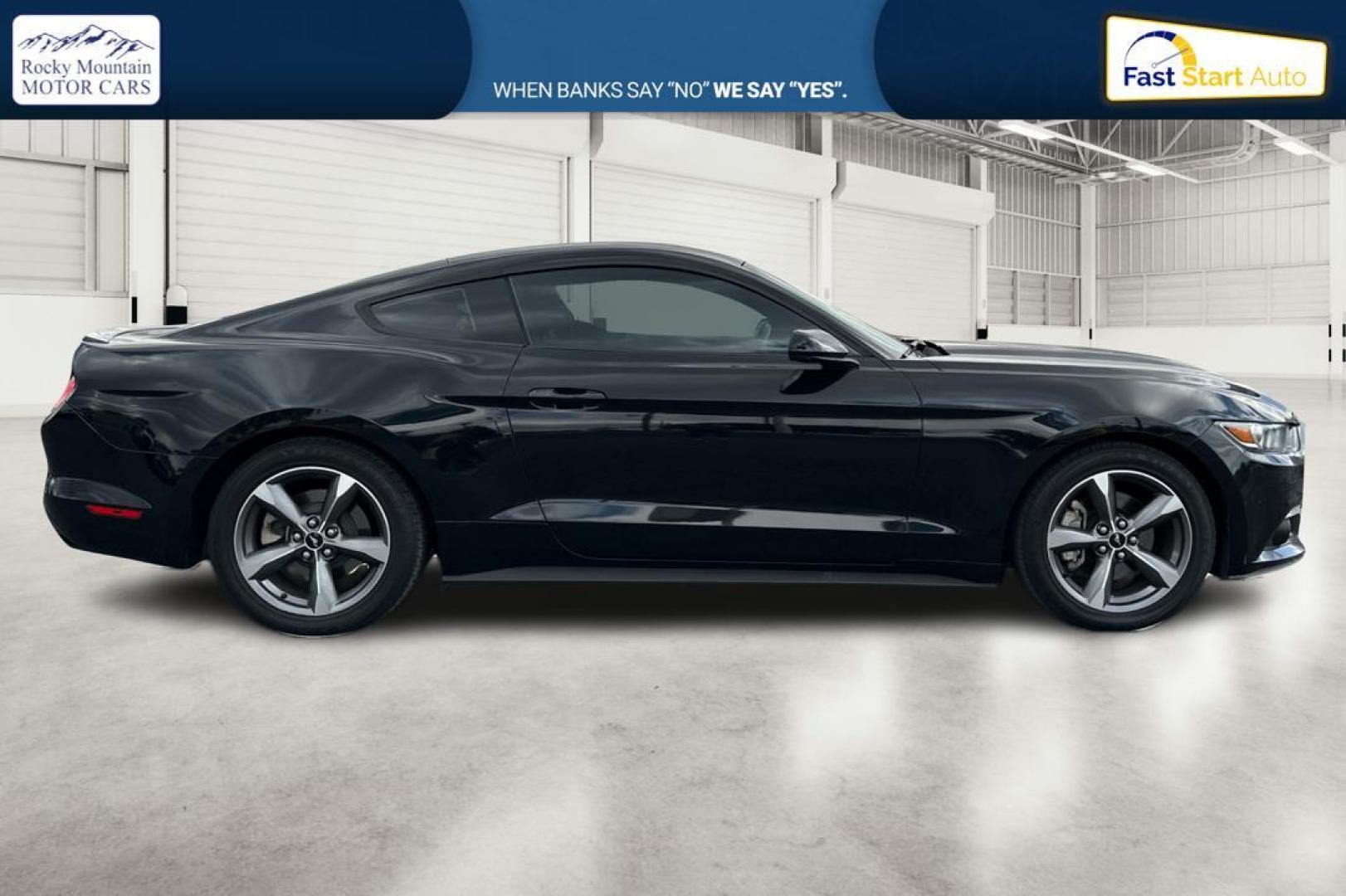 2016 Black Ford Mustang V6 Coupe (1FA6P8AM6G5) with an 3.7L V6 DOHC 24V engine, Auto, 6-Spd SelectShift transmission, located at 7755 State Street, Midvale, UT, 84047, (801) 753-9063, 40.610329, -111.892159 - Photo#1