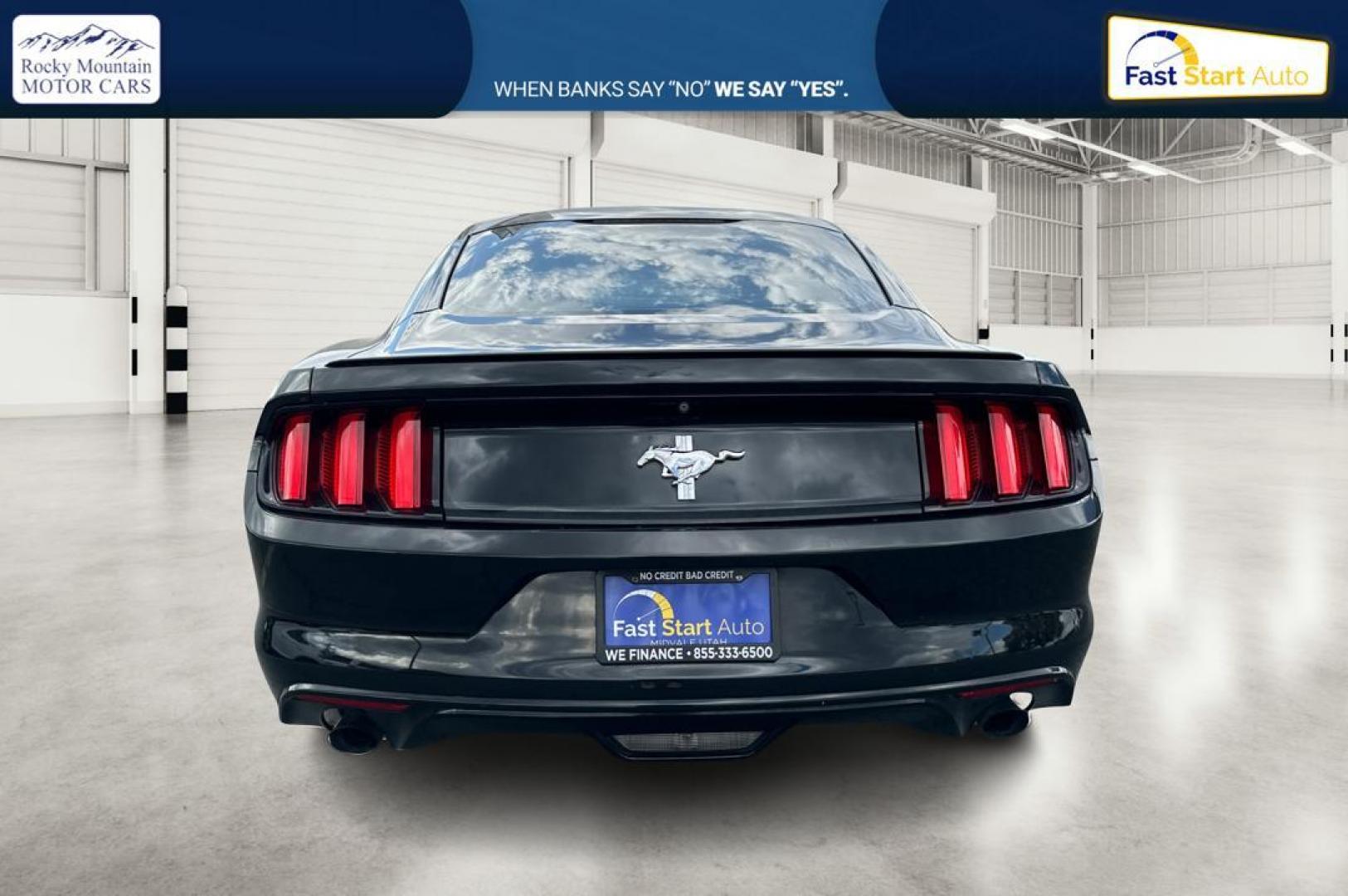 2016 Black Ford Mustang V6 Coupe (1FA6P8AM6G5) with an 3.7L V6 DOHC 24V engine, Auto, 6-Spd SelectShift transmission, located at 7755 State Street, Midvale, UT, 84047, (801) 753-9063, 40.610329, -111.892159 - Photo#4