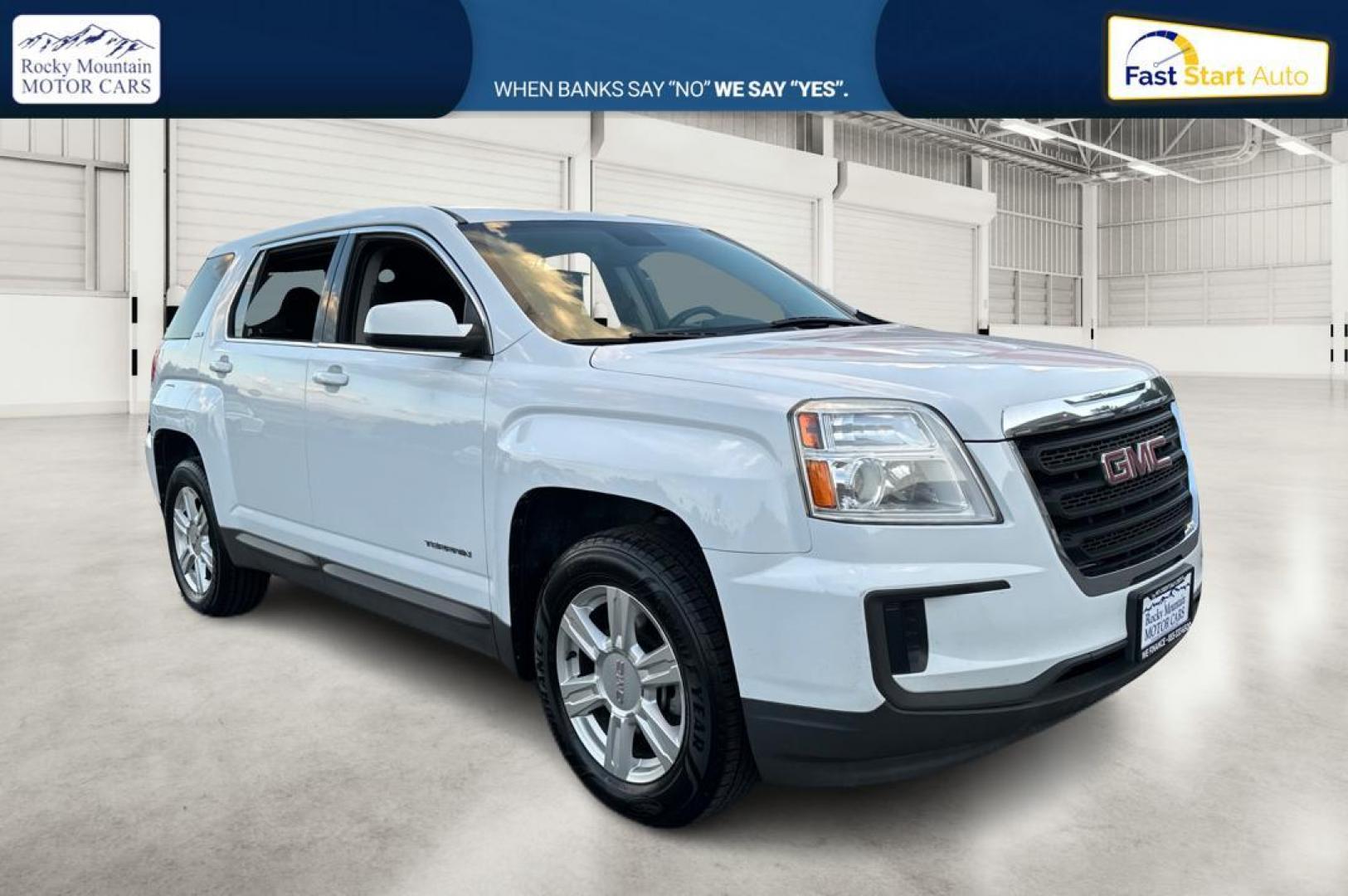 2016 White GMC Terrain SLE1 FWD (2GKALMEK0G6) with an 2.4L L4 DOHC 16V engine, 6A transmission, located at 767 S State Road, Pleasant Grove, UT, 84062, (801) 785-1058, 40.354839, -111.736687 - Photo#0