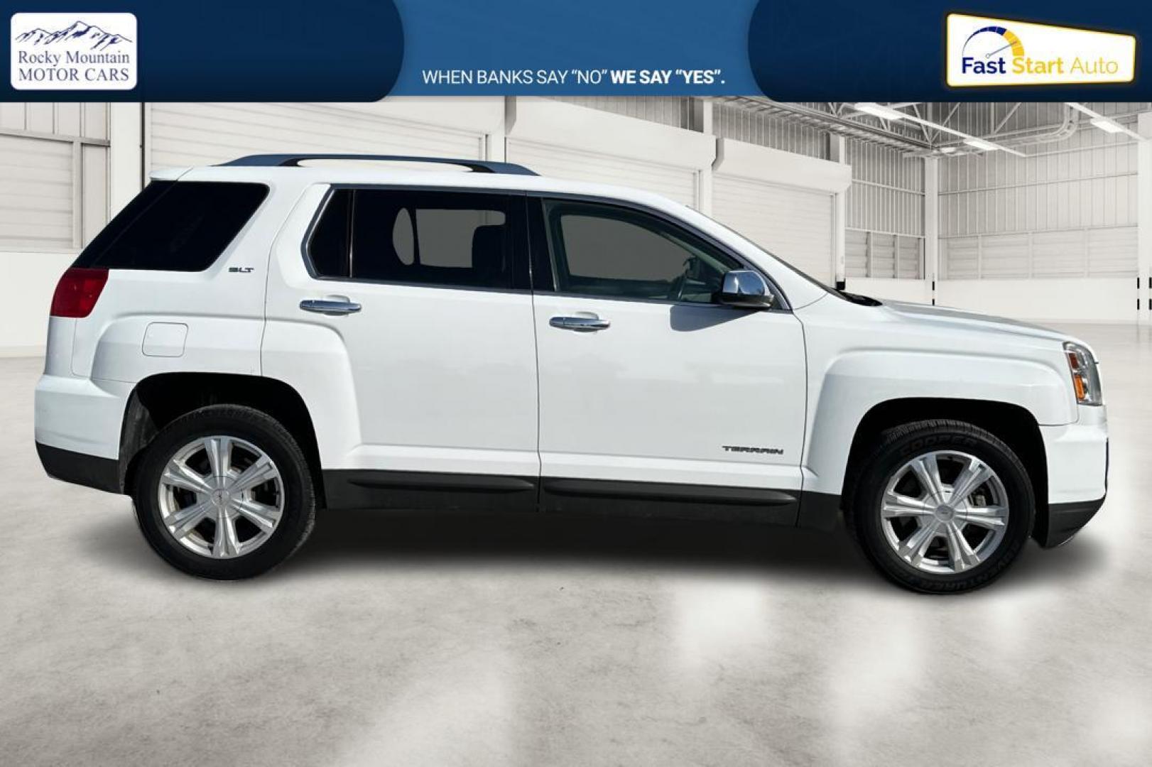 2016 White GMC Terrain SLT FWD (2GKFLPE35G6) with an 3.6L V6 DOHC 24V engine, 6A transmission, located at 344 S Washington Blvd, Ogden, UT, 84404, (801) 399-1799, 41.255482, -111.970848 - Photo#1