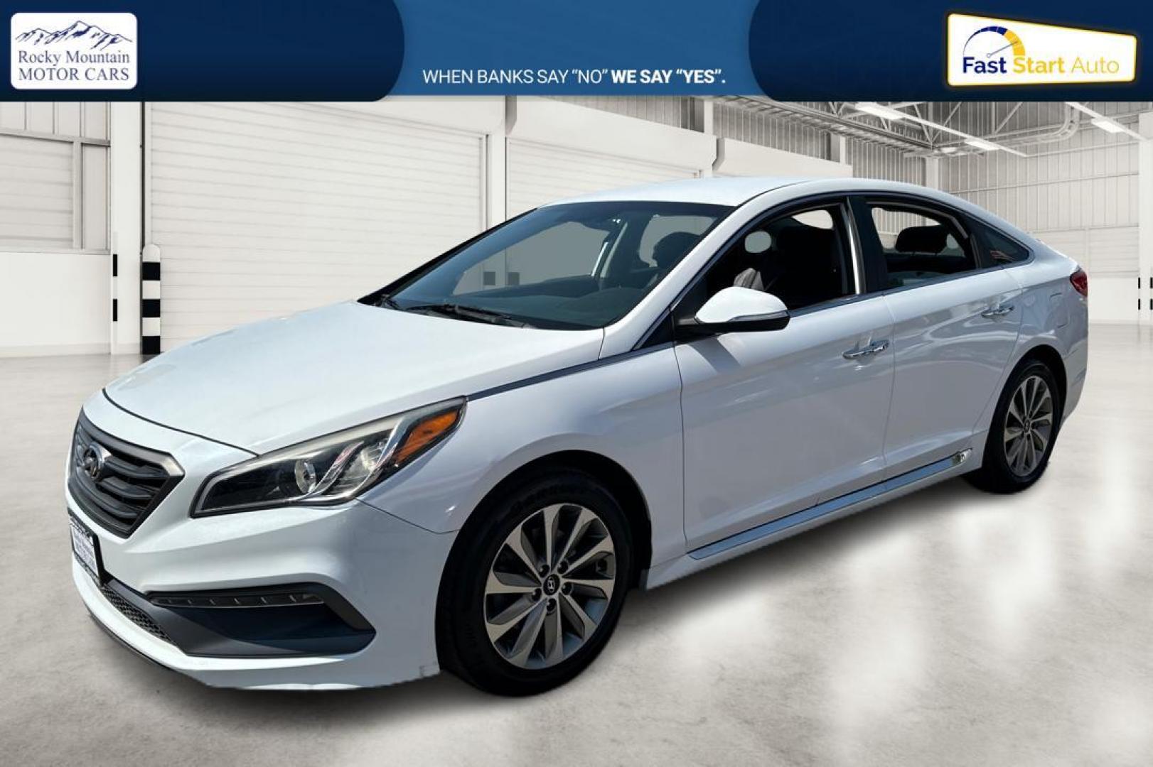 2016 White Hyundai Sonata Sport (5NPE34AF5GH) with an 2.4L L4 DOHC 16V engine, 6A transmission, located at 7755 State Street, Midvale, UT, 84047, (801) 753-9063, 40.610329, -111.892159 - Photo#6