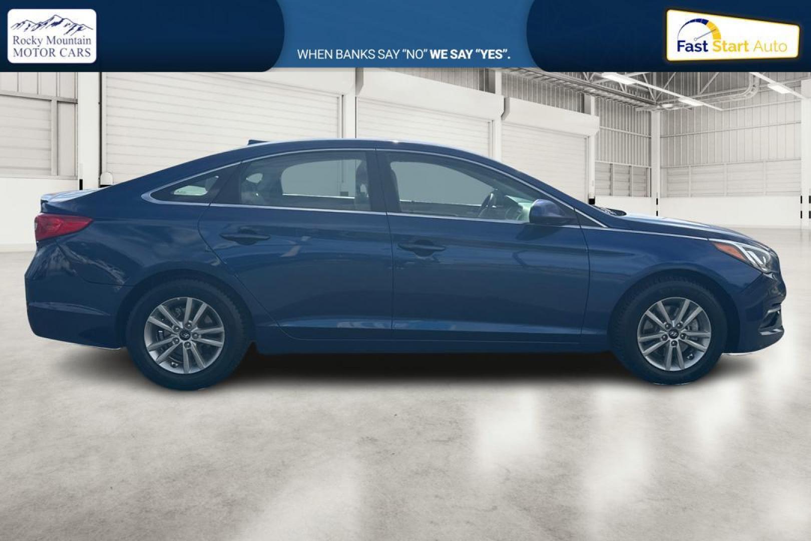 2016 Blue Hyundai Sonata SE (5NPE24AF3GH) with an 2.4L L4 DOHC 16V engine, 7A transmission, located at 7755 State Street, Midvale, UT, 84047, (801) 753-9063, 40.610329, -111.892159 - Photo#1