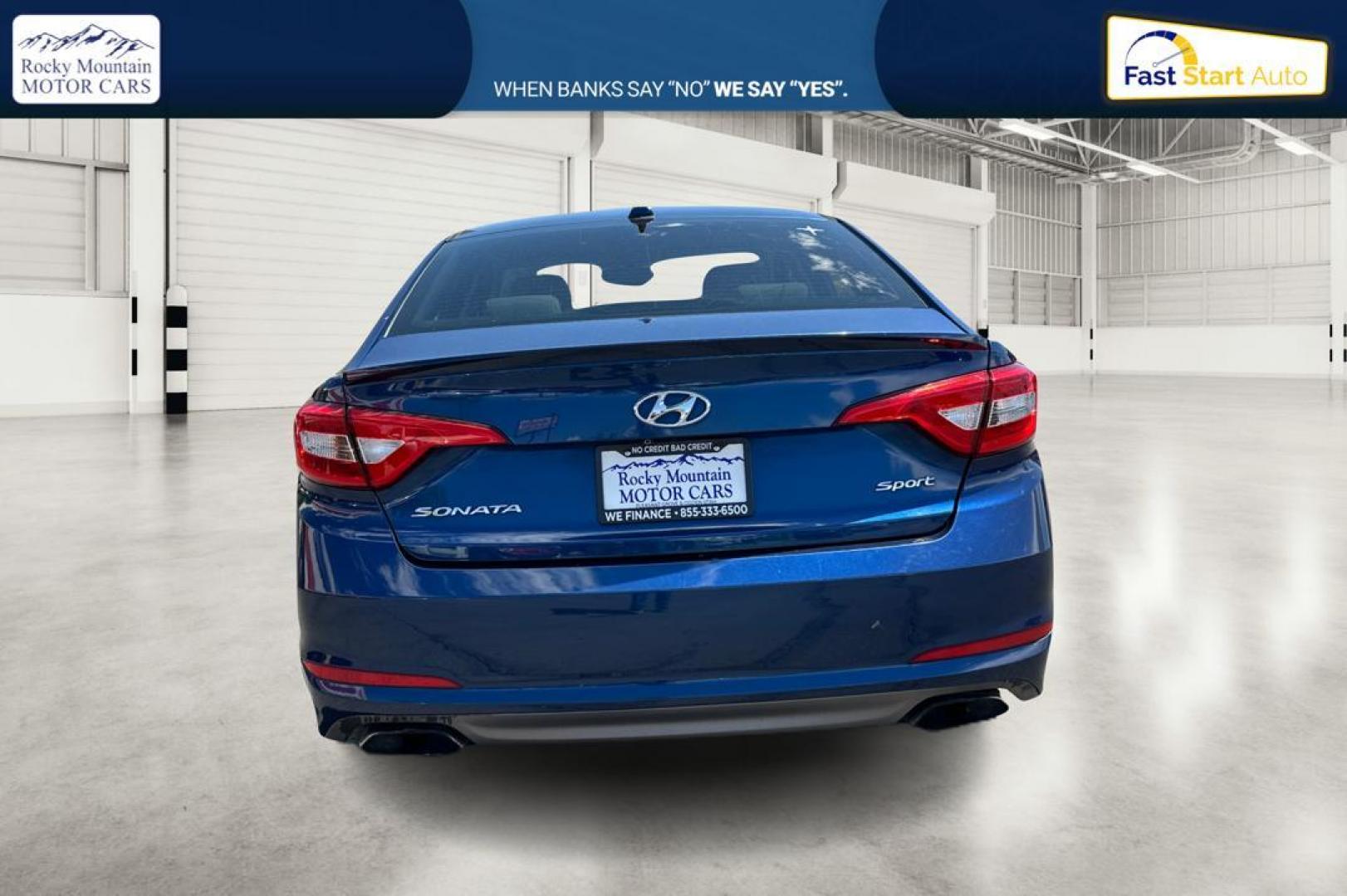 2016 Blue Hyundai Sonata Sport (5NPE34AF8GH) with an 2.4L L4 DOHC 16V engine, 6A transmission, located at 767 S State Road, Pleasant Grove, UT, 84062, (801) 785-1058, 40.354839, -111.736687 - Photo#4