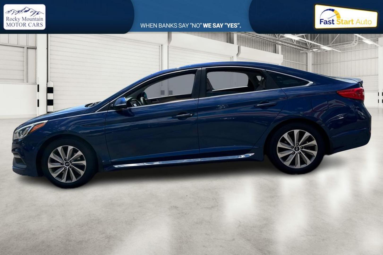 2016 Blue Hyundai Sonata Sport (5NPE34AF8GH) with an 2.4L L4 DOHC 16V engine, 6A transmission, located at 767 S State Road, Pleasant Grove, UT, 84062, (801) 785-1058, 40.354839, -111.736687 - Photo#6