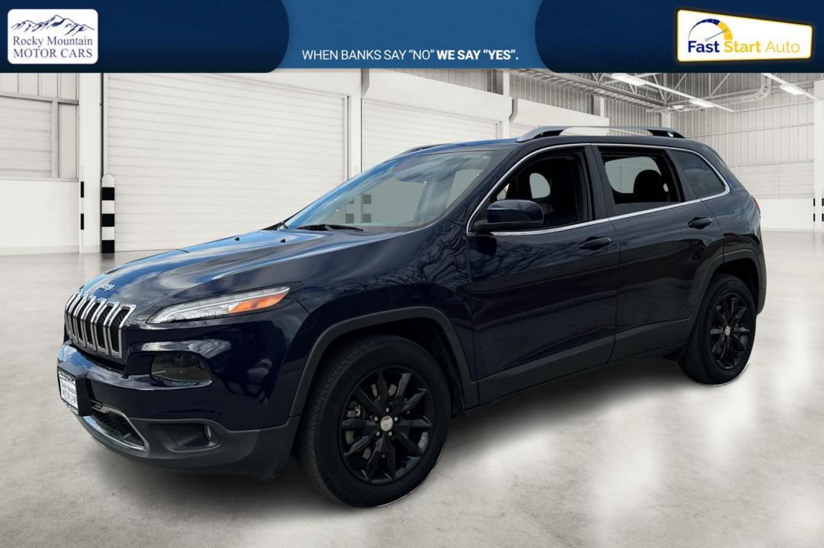 2016 Blue Jeep Cherokee Limited 4WD (1C4PJMDB7GW) with an 2.4L L4 DOHC 16V engine, 9A transmission, located at 767 S State Road, Pleasant Grove, UT, 84062, (801) 785-1058, 40.354839, -111.736687 - Photo#8