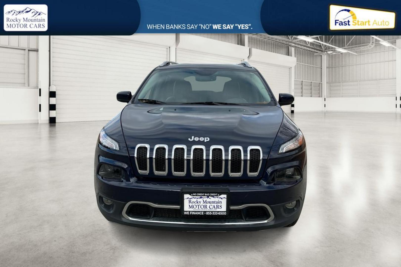 2016 Blue Jeep Cherokee Limited 4WD (1C4PJMDB7GW) with an 2.4L L4 DOHC 16V engine, 9A transmission, located at 767 S State Road, Pleasant Grove, UT, 84062, (801) 785-1058, 40.354839, -111.736687 - Photo#9