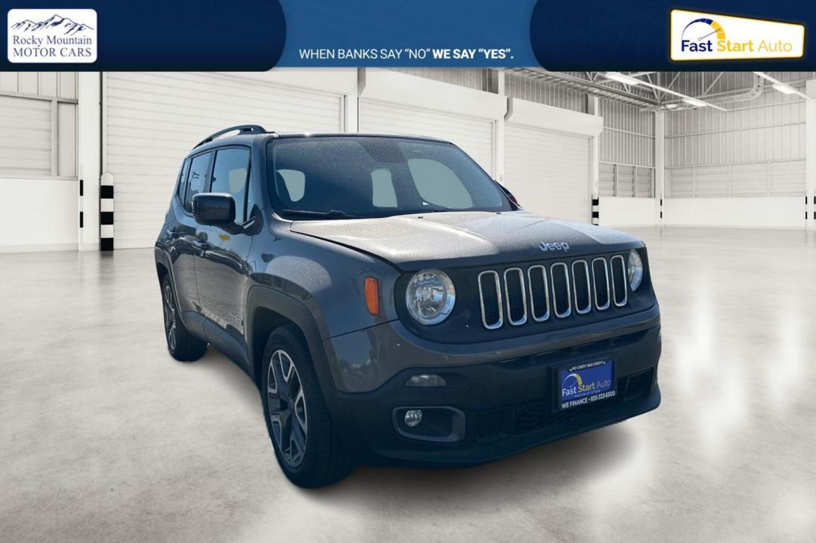 2016 Gray Jeep Renegade Latitude FWD (ZACCJABTXGP) with an 2.4L L4 DOHC 16V engine, 6M transmission, located at 344 S Washington Blvd, Ogden, UT, 84404, (801) 399-1799, 41.255482, -111.970848 - Photo#0