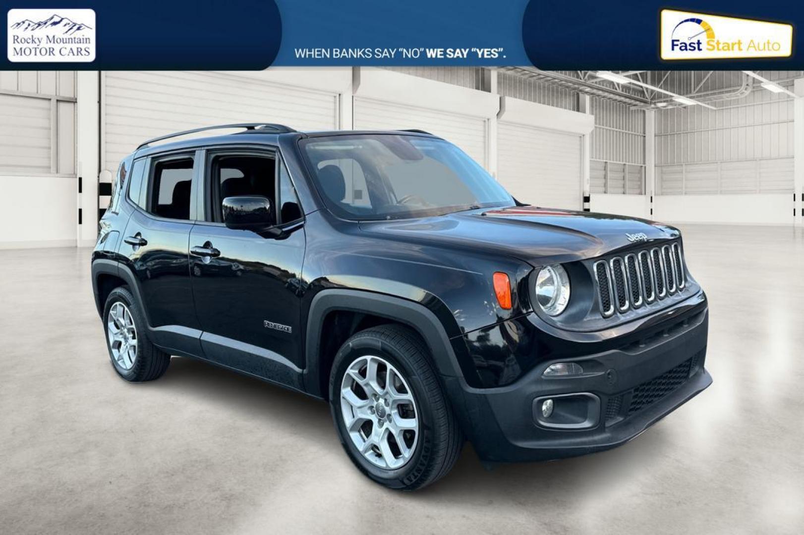 2016 Black Jeep Renegade Latitude FWD (ZACCJABTXGP) with an 2.4L L4 DOHC 16V engine, 6M transmission, located at 767 S State Road, Pleasant Grove, UT, 84062, (801) 785-1058, 40.354839, -111.736687 - Photo#0