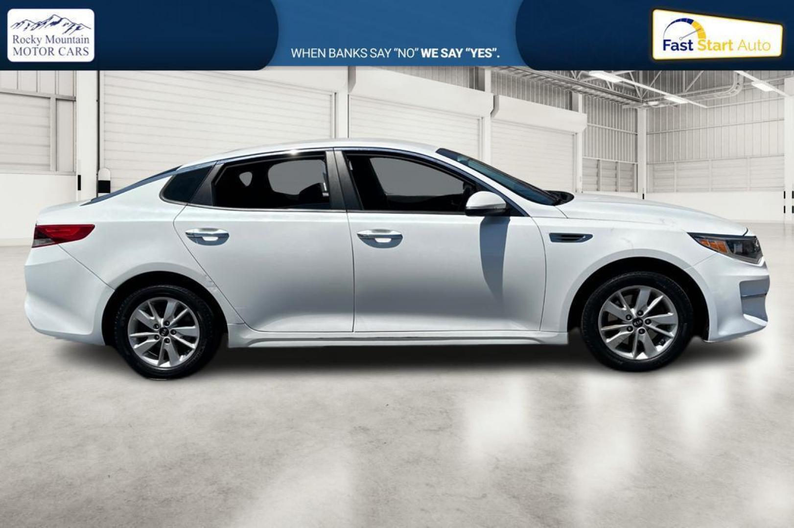 2016 White Kia Optima LX (KNAGT4L37G5) with an 2.4L L4 DOHC 16V engine, 6A transmission, located at 7755 State Street, Midvale, UT, 84047, (801) 753-9063, 40.610329, -111.892159 - Photo#1