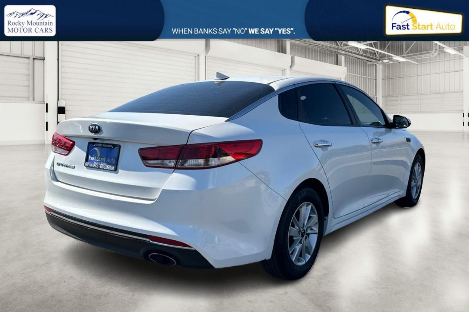 2016 White Kia Optima LX (KNAGT4L34G5) with an 2.4L L4 DOHC 16V engine, 6A transmission, located at 7755 State Street, Midvale, UT, 84047, (801) 753-9063, 40.610329, -111.892159 - Photo#2