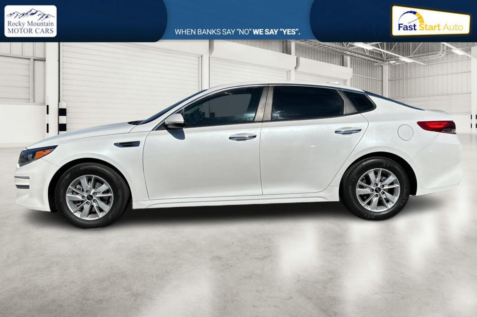 2016 White Kia Optima LX (KNAGT4L34G5) with an 2.4L L4 DOHC 16V engine, 6A transmission, located at 7755 State Street, Midvale, UT, 84047, (801) 753-9063, 40.610329, -111.892159 - Photo#5