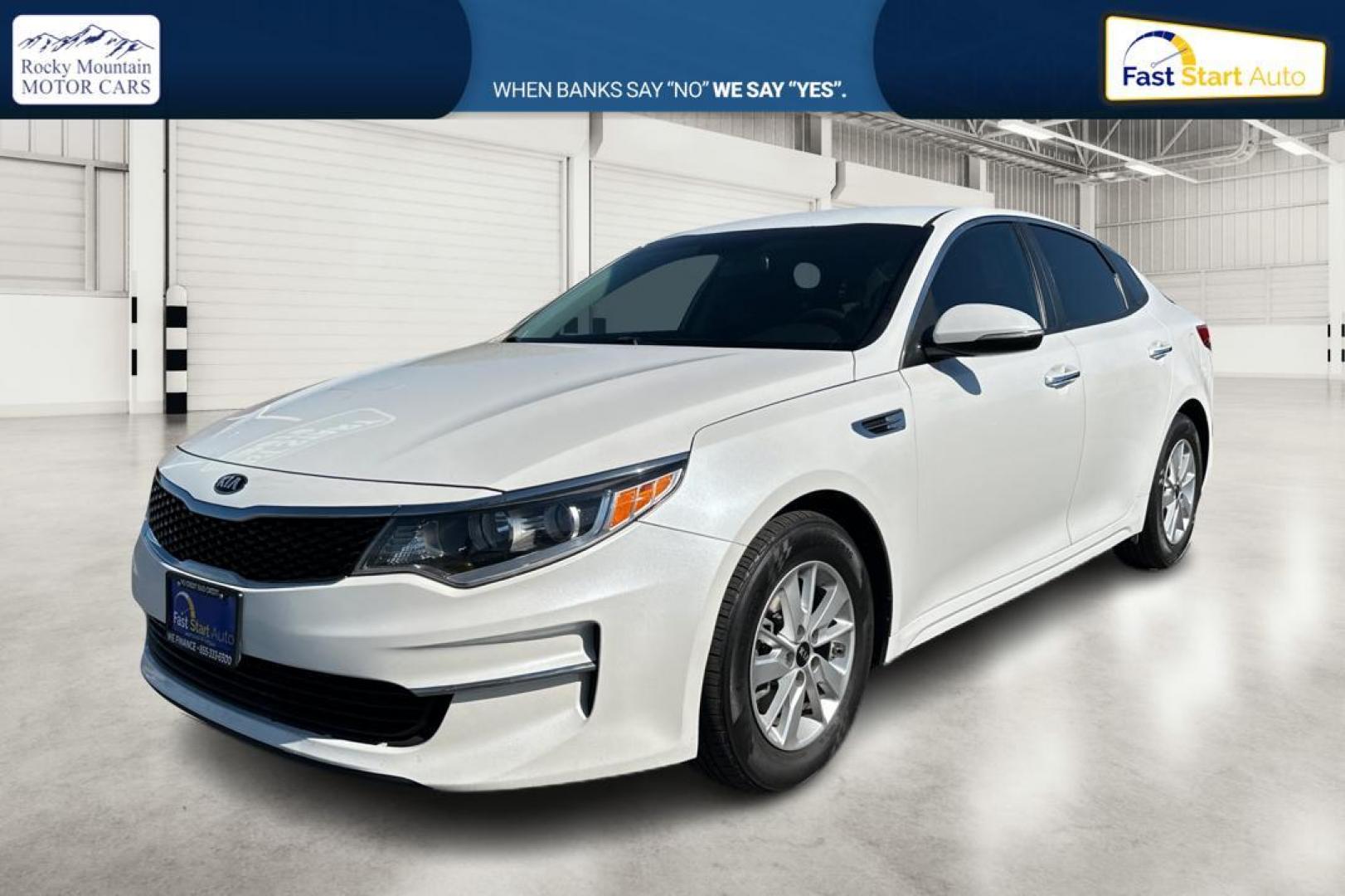 2016 White Kia Optima LX (KNAGT4L34G5) with an 2.4L L4 DOHC 16V engine, 6A transmission, located at 7755 State Street, Midvale, UT, 84047, (801) 753-9063, 40.610329, -111.892159 - Photo#6