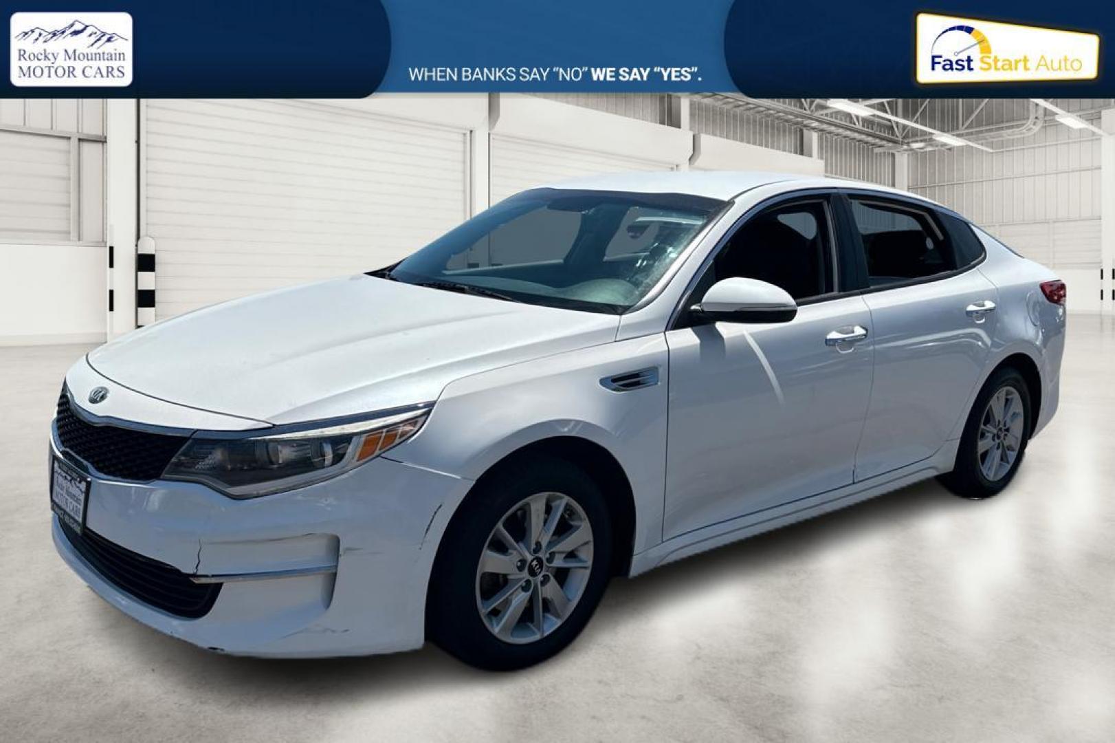 2016 White Kia Optima LX (KNAGT4L37G5) with an 2.4L L4 DOHC 16V engine, 6A transmission, located at 7755 State Street, Midvale, UT, 84047, (801) 753-9063, 40.610329, -111.892159 - Photo#6