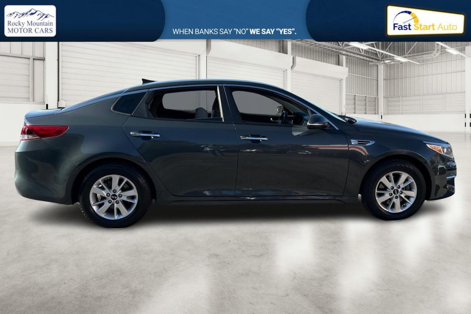 2016 Gray Kia Optima LX (KNAGT4L37G5) with an 2.4L L4 DOHC 16V engine, 6A transmission, located at 767 S State Road, Pleasant Grove, UT, 84062, (801) 785-1058, 40.354839, -111.736687 - Photo#1