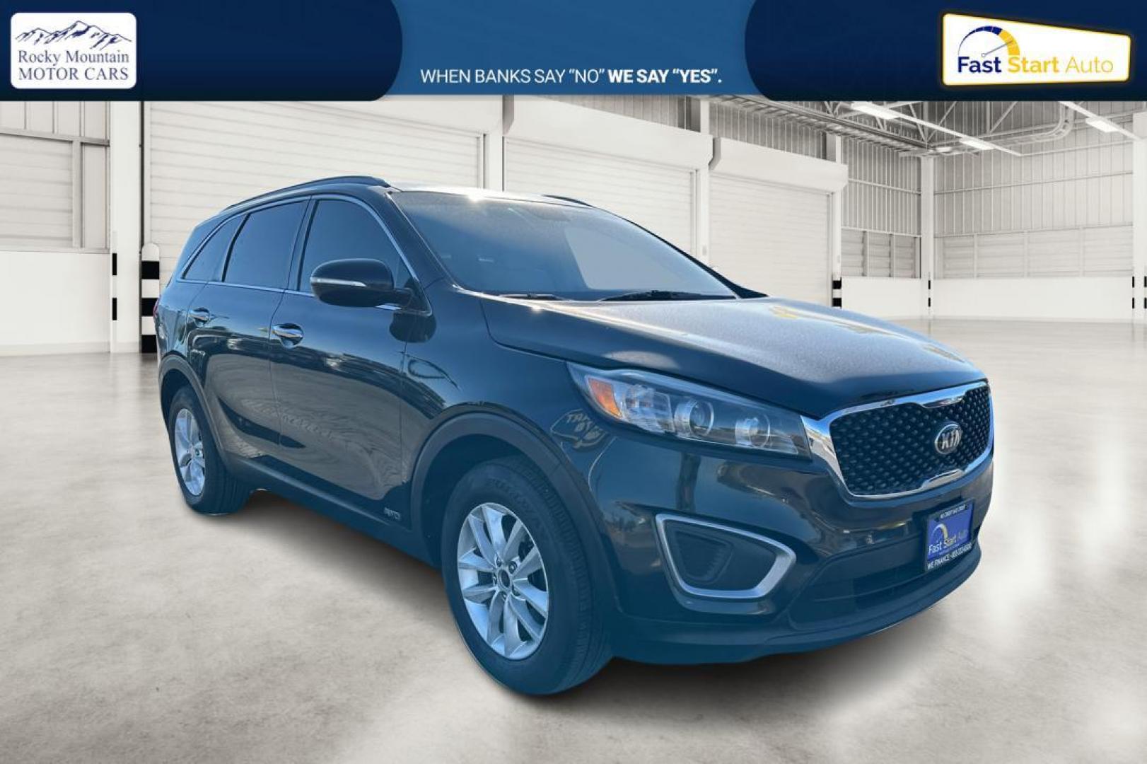 2016 Black Kia Sorento LX AWD (5XYPGDA38GG) with an 2.4L L4 DOHC 16V engine, 6-Speed Automatic transmission, located at 767 S State Road, Pleasant Grove, UT, 84062, (801) 785-1058, 40.354839, -111.736687 - Photo#0