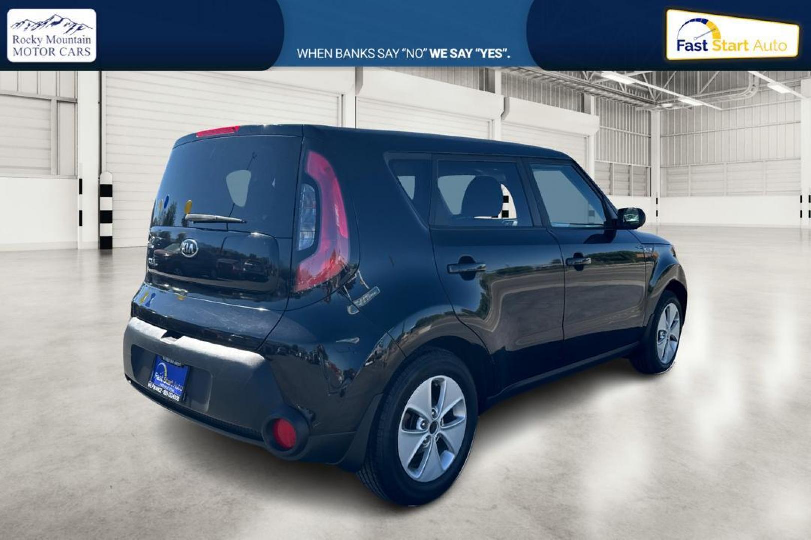 2016 Black Kia Soul Base 6A (KNDJN2A25G7) with an 1.6L L4 DOHC 16V engine, 6A transmission, located at 7755 State Street, Midvale, UT, 84047, (801) 753-9063, 40.610329, -111.892159 - Photo#2