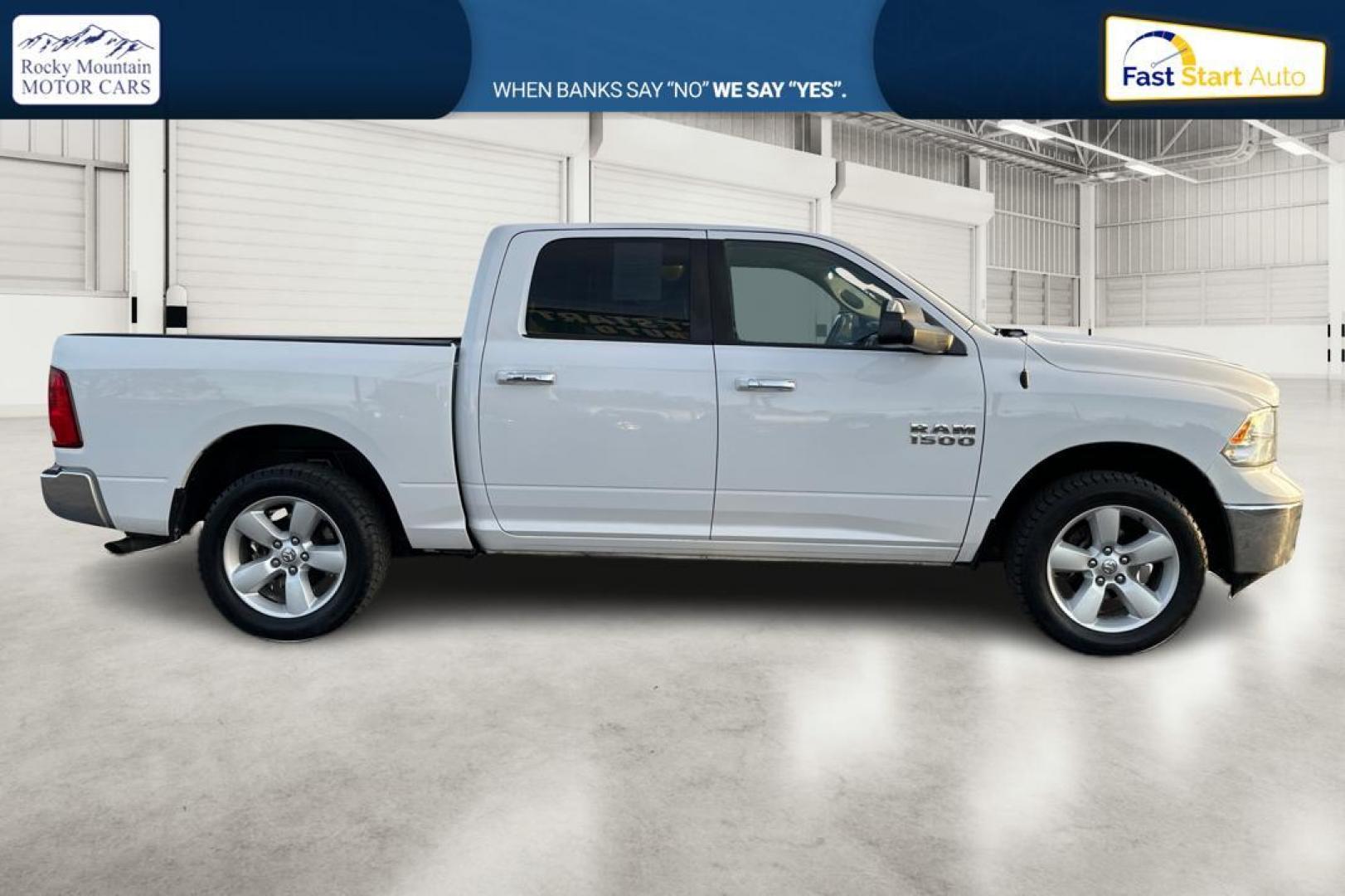 2016 White RAM 1500 SLT Crew Cab SWB 4WD (1C6RR7LG3GS) with an 3.6L V6 DOHC 24V FFV engine, 6A transmission, located at 7755 State Street, Midvale, UT, 84047, (801) 753-9063, 40.610329, -111.892159 - Photo#1