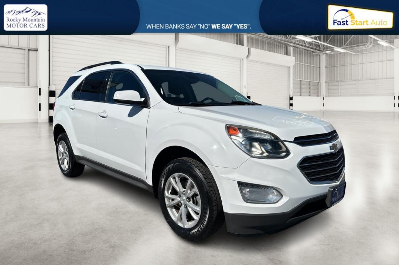 2017 White Chevrolet Equinox LT 2WD (2GNALCEK7H1) with an 2.4L L4 DOHC 16V FFV engine, 6A transmission, located at 344 S Washington Blvd, Ogden, UT, 84404, (801) 399-1799, 41.255482, -111.970848 - Photo#0