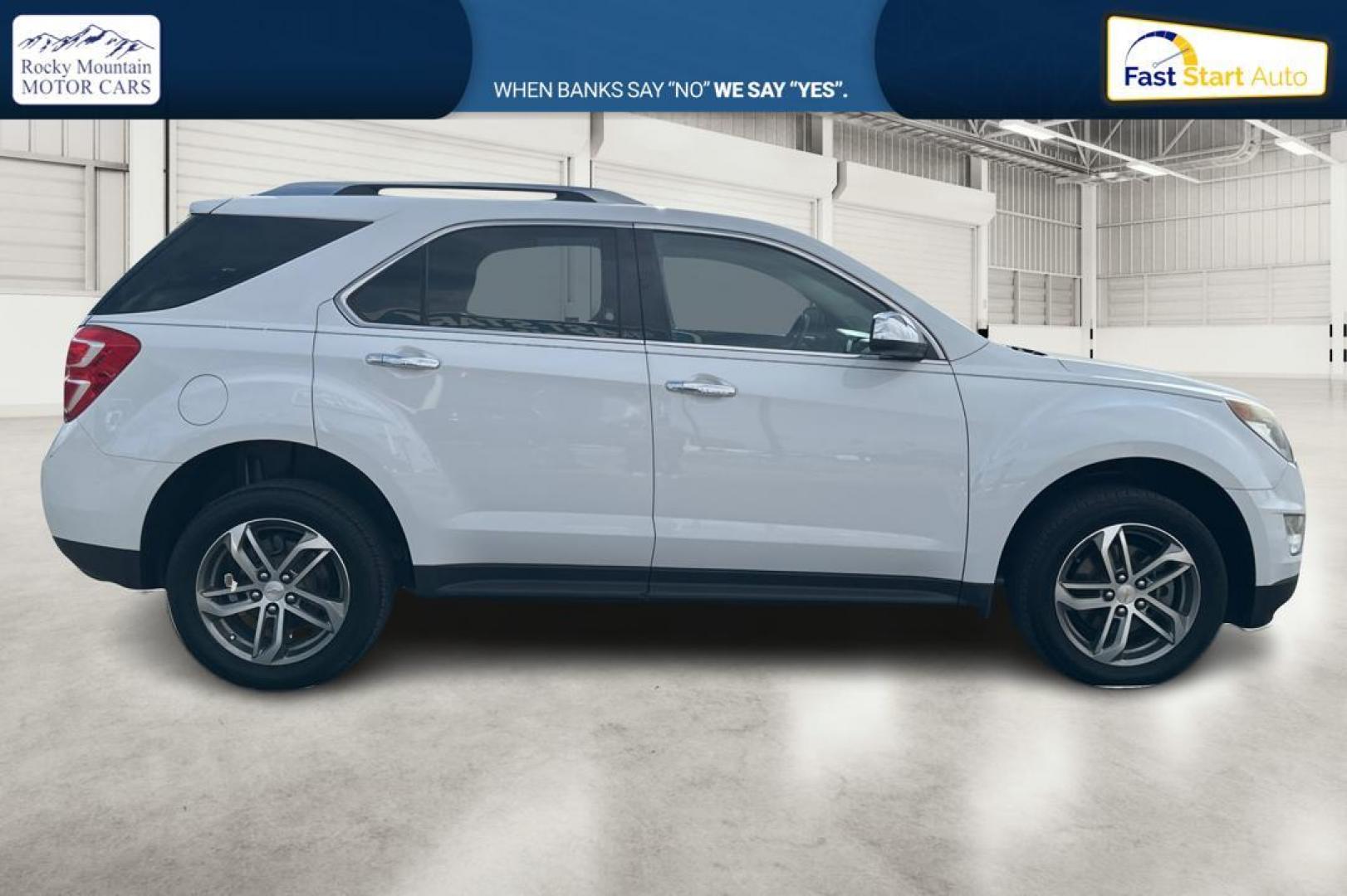 2017 White Chevrolet Equinox Premier AWD (2GNFLGEK3H6) with an 2.4L L4 DOHC 16V FFV engine, 6A transmission, located at 7755 State Street, Midvale, UT, 84047, (801) 753-9063, 40.610329, -111.892159 - Photo#1