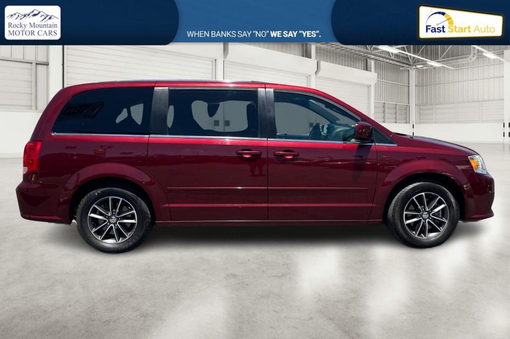 2017 Red Dodge Grand Caravan SXT (2C4RDGCG0HR) with an 3.6L V6 DOHC 24V engine, 6A transmission, located at 7755 State Street, Midvale, UT, 84047, (801) 753-9063, 40.610329, -111.892159 - Photo#1