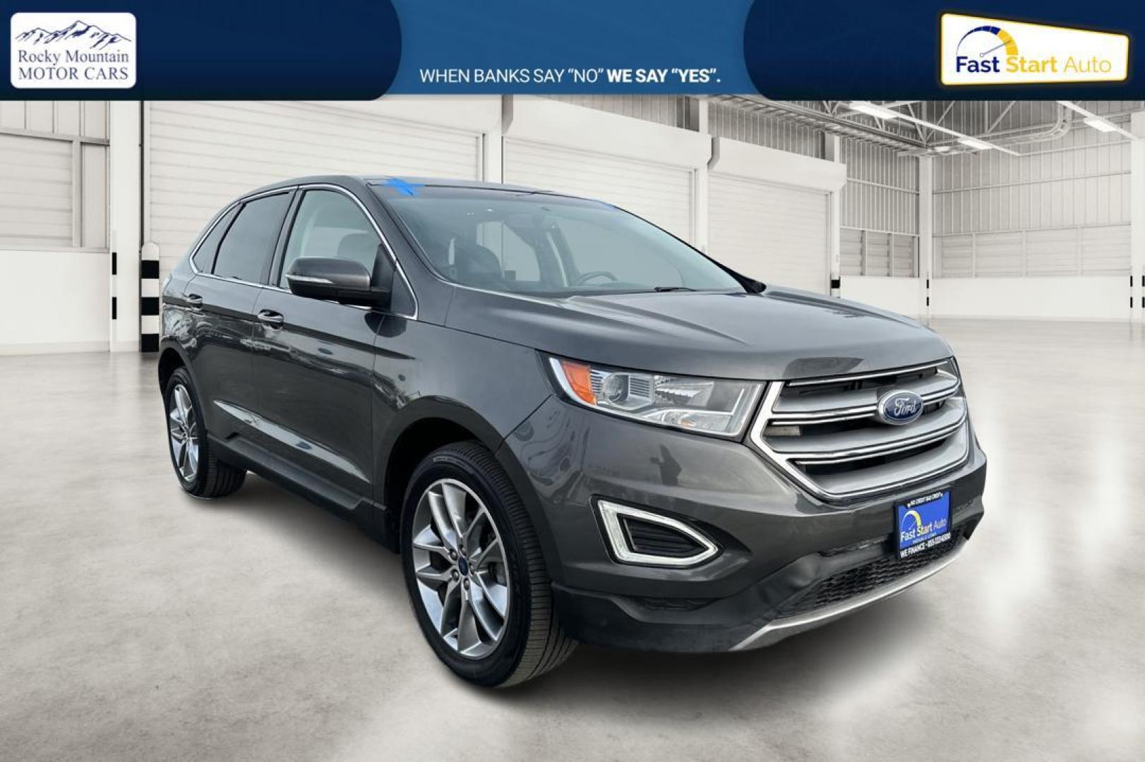 2017 Gray Ford Edge Titanium (2FMPK3K95HB) with an 2.0L L4 DOHC 16V engine, 6A transmission, located at 7755 State Street, Midvale, UT, 84047, (801) 753-9063, 40.610329, -111.892159 - Photo#0